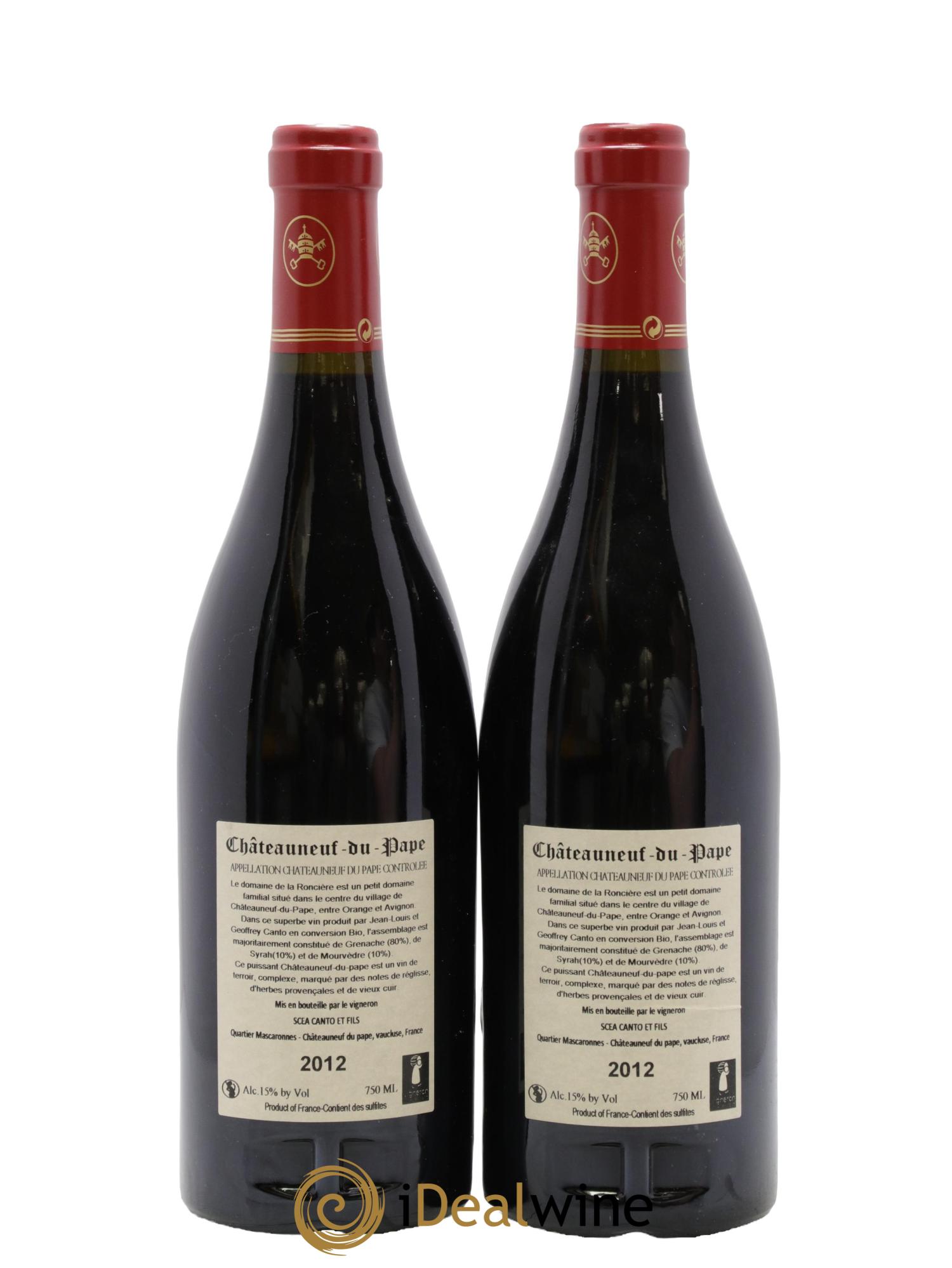 Châteauneuf-du-Pape Domaine de la Roncière 2012 - Lot de 2 bouteilles - 1