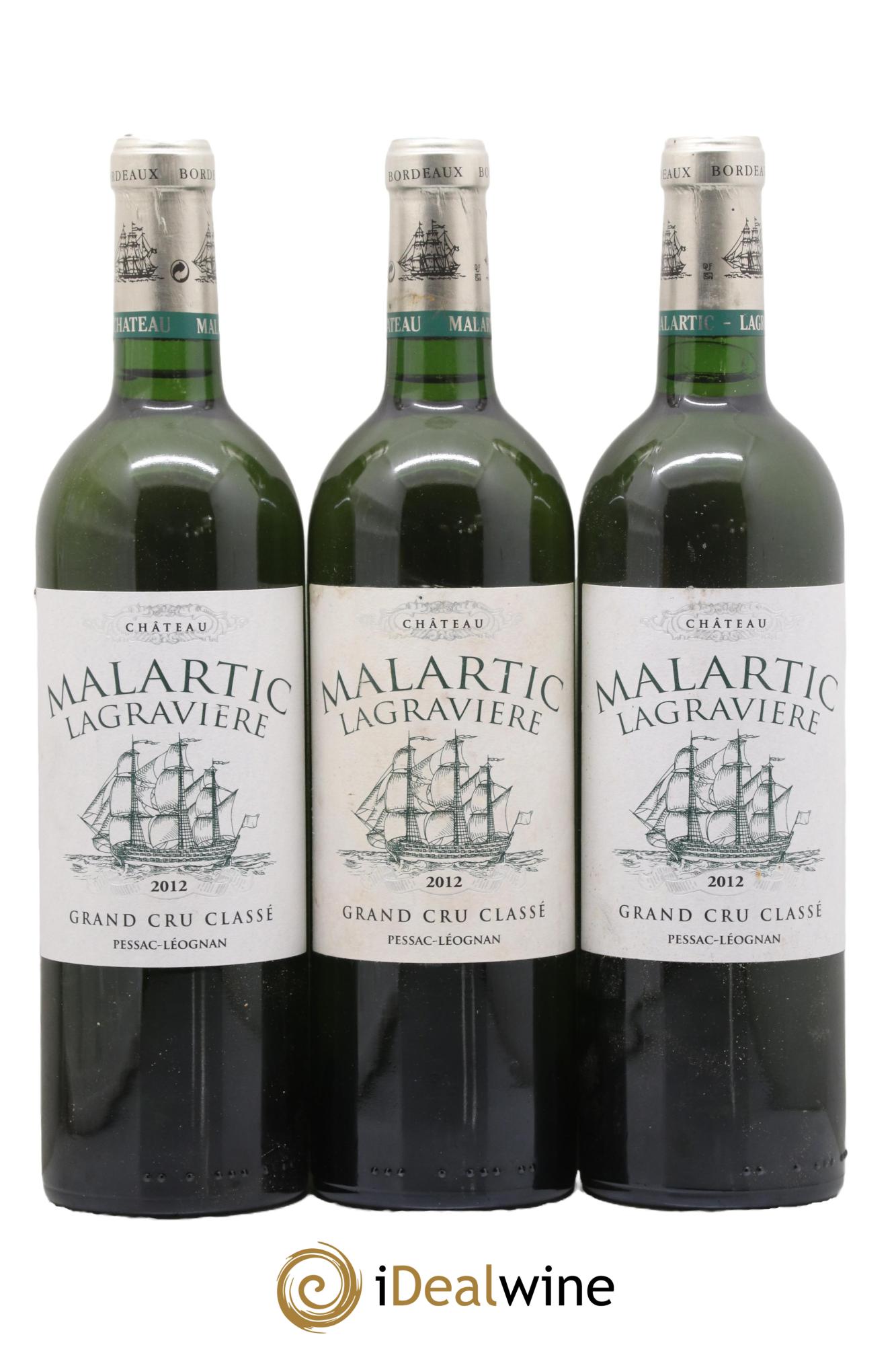 Château Malartic-Lagravière Cru Classé de Graves 2012 - Lot of 3 bottles - 0