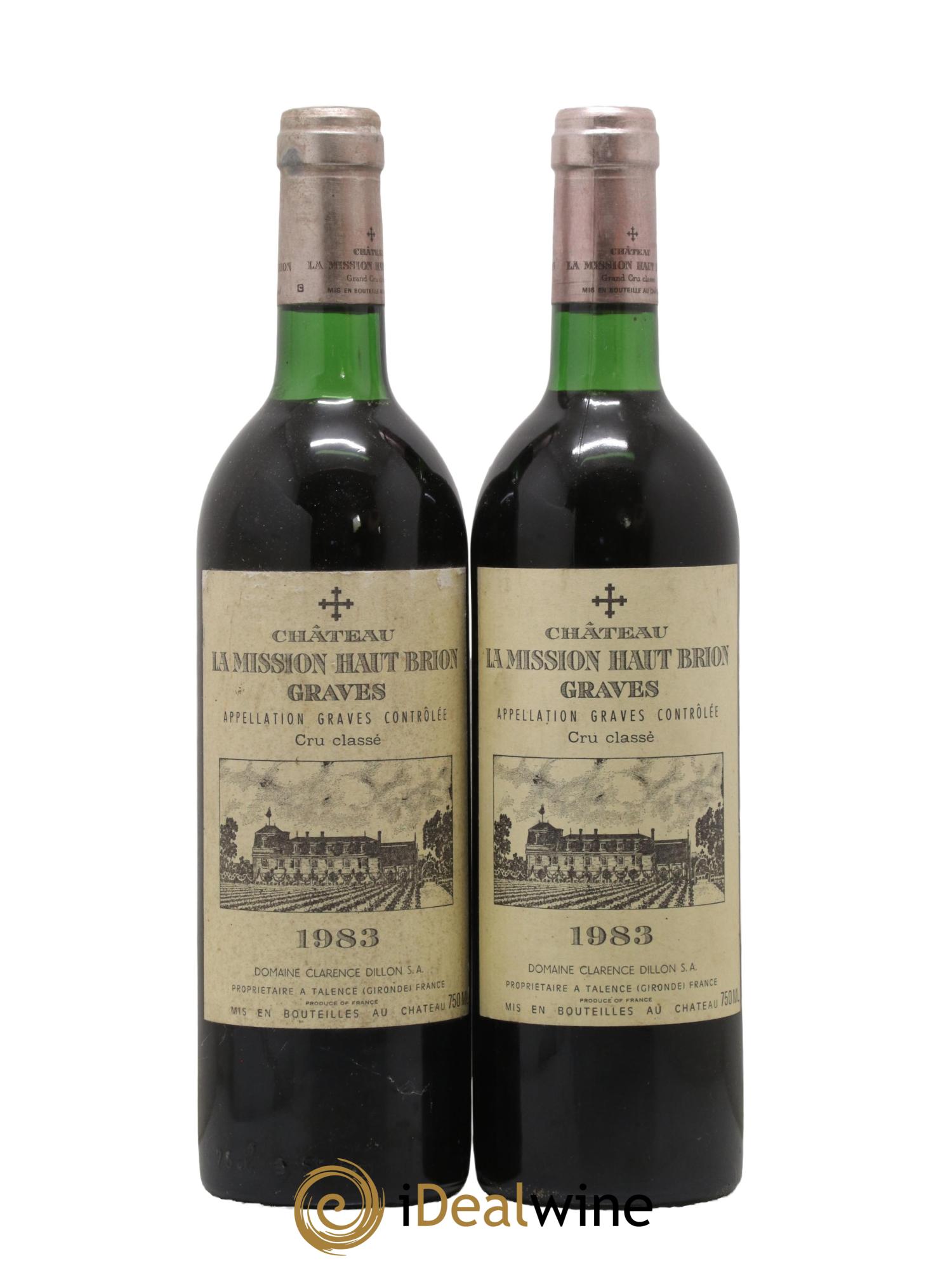 Château la Mission Haut-Brion Cru Classé de Graves 1983 - Lot of 2 bottles - 0