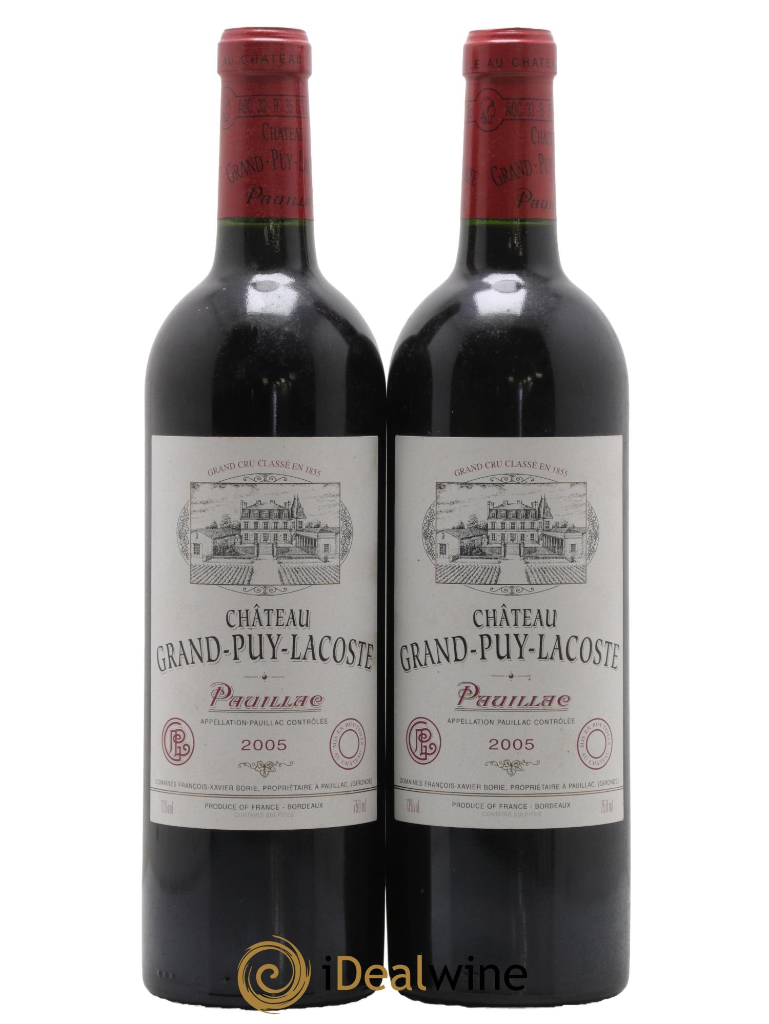 Château Grand Puy Lacoste 5ème Grand Cru Classé 2005 - Lot de 2 bouteilles - 0