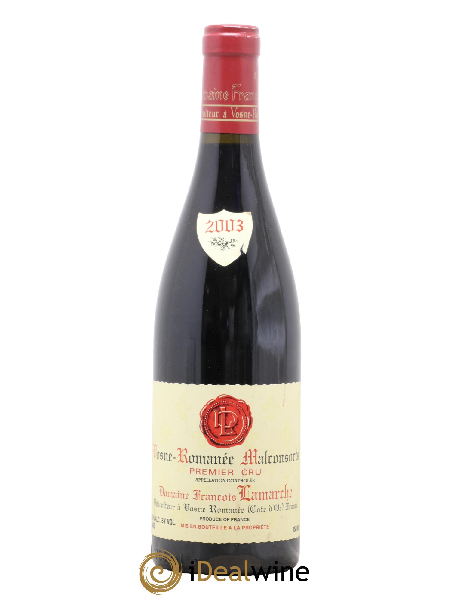Vosne-Romanée 1er Cru Les Malconsorts Lamarche (Domaine) 2003 - Lot de 1 bouteille - 0