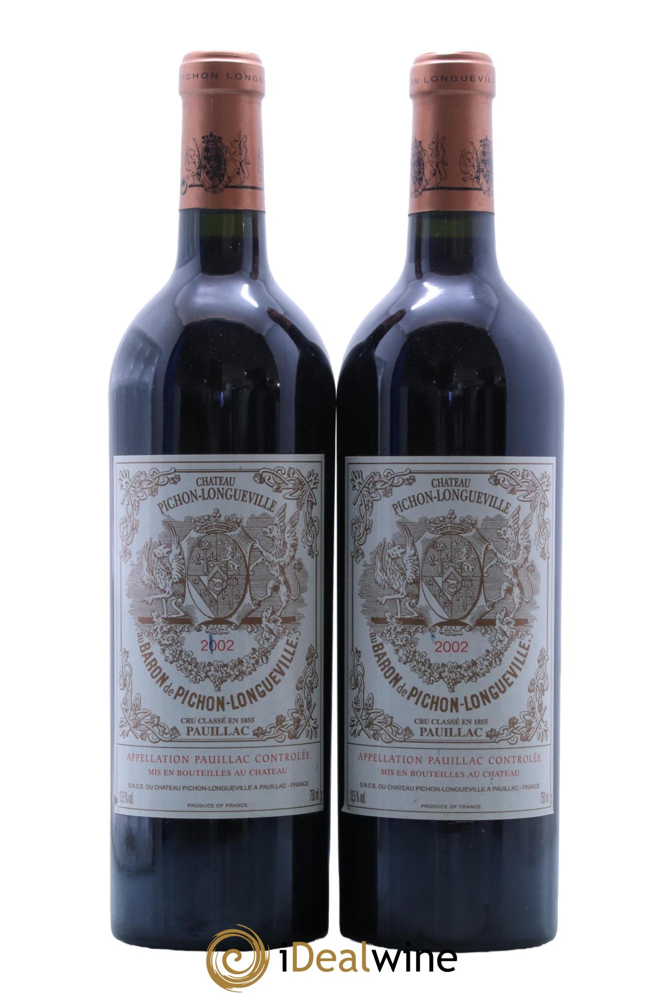 Pichon Longueville Baron 2ème Grand Cru Classé 2002 - Lot de 2 bouteilles - 0