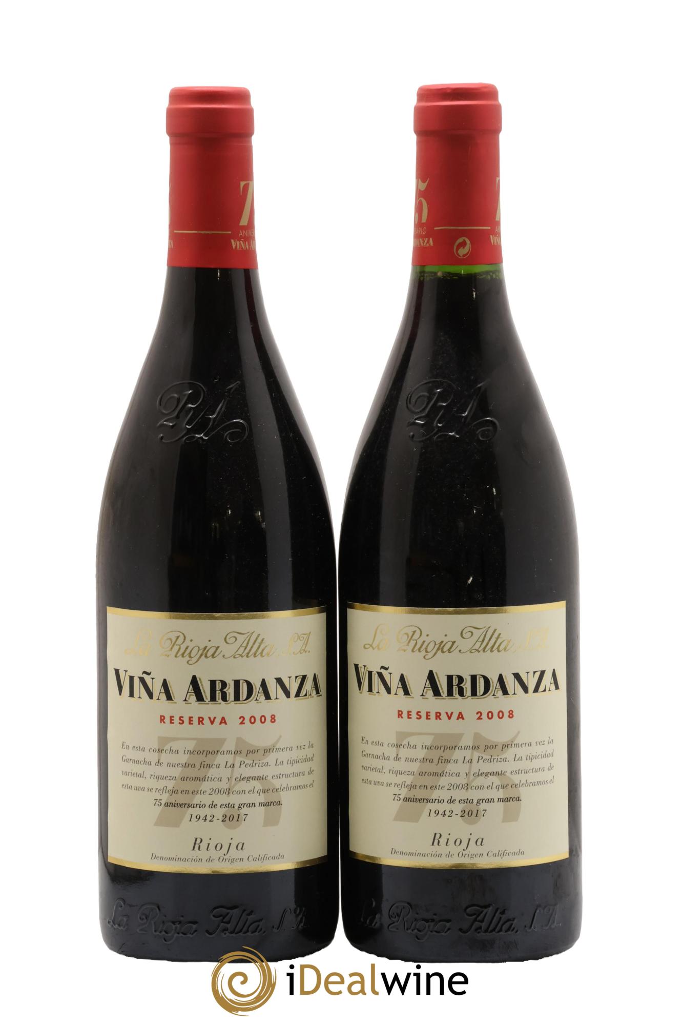 Rioja DOCa Vina Ardanza Reserva La Rioja Alta 2008 - Lot de 2 bouteilles - 0
