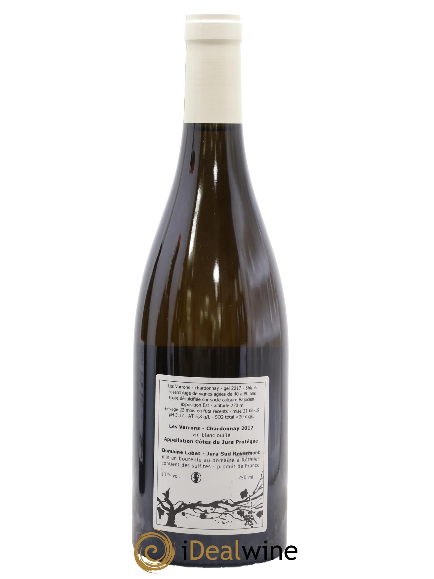 Côtes du Jura Chardonnay Les Varrons Romain - Julien  - Charline Labet 2017 - Lot de 1 bouteille - 1