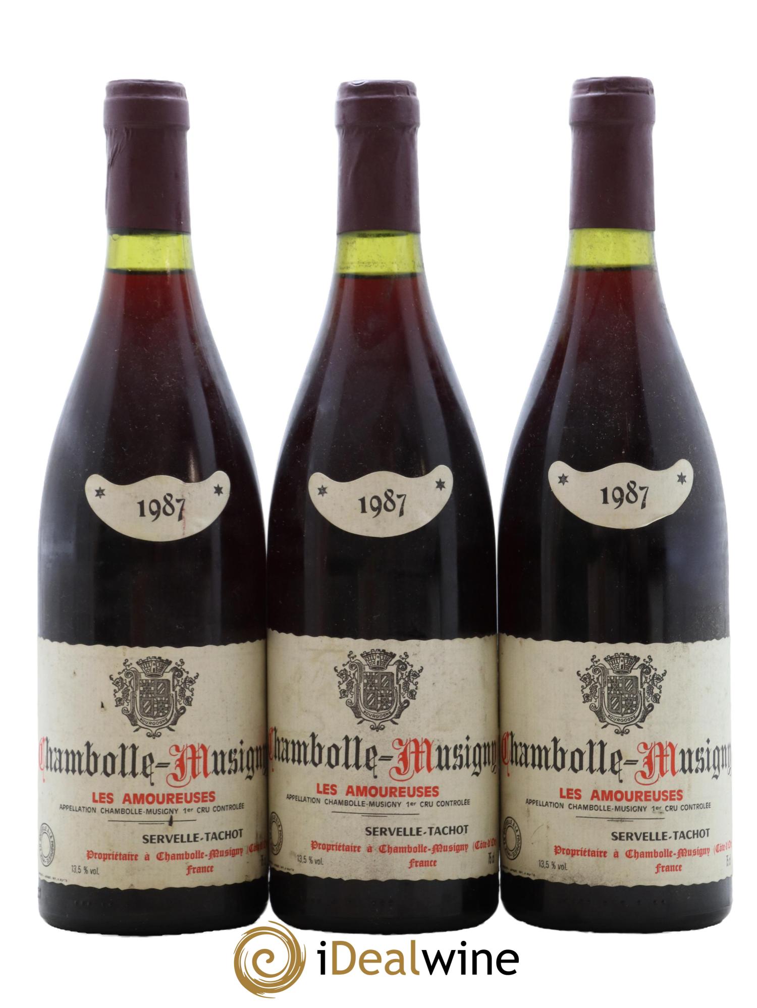Chambolle-Musigny 1er Cru Les Amoureuses Servelle-Tachot 1987 - Lot de 3 bouteilles - 0