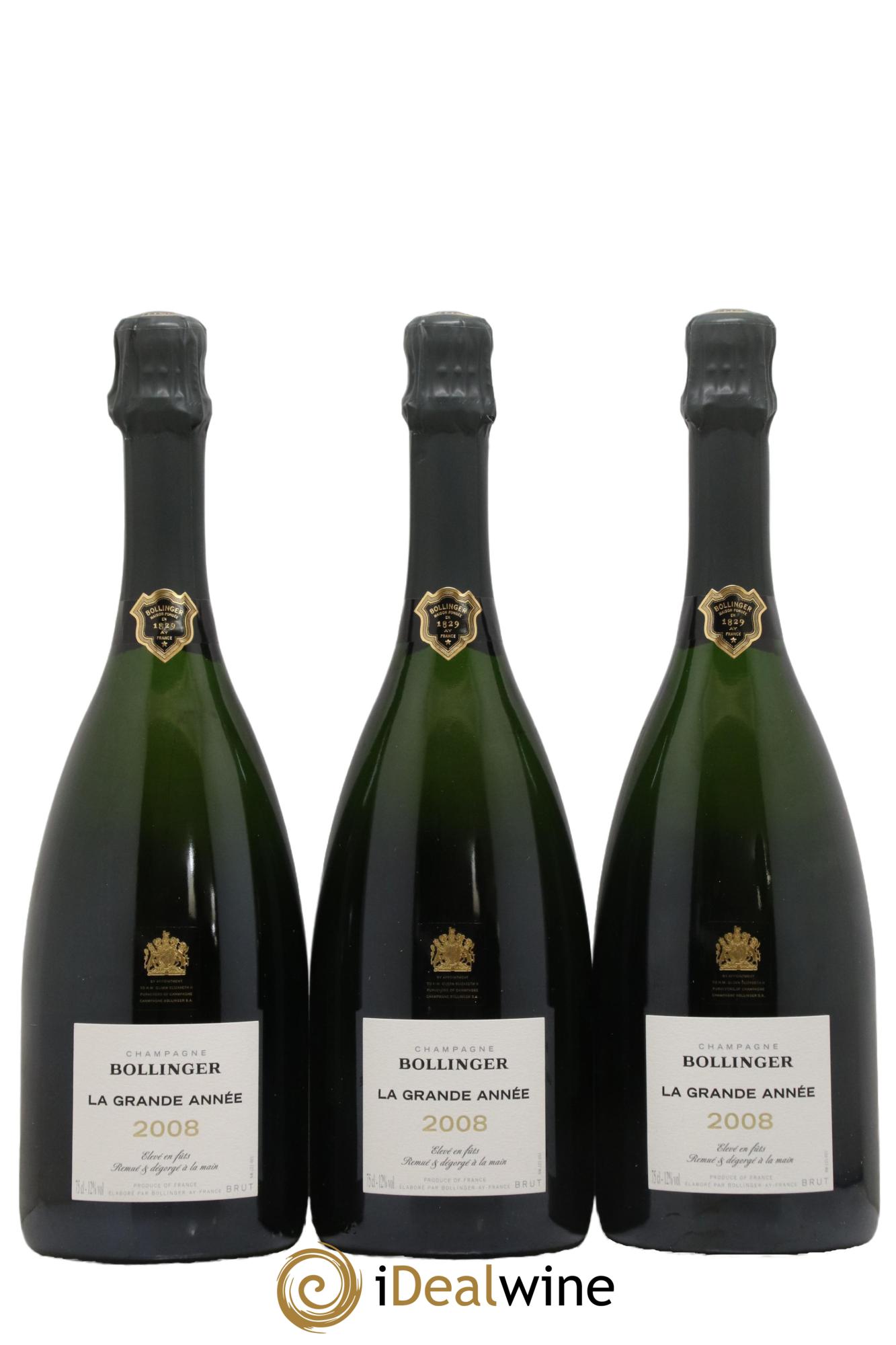 La Grande Année Brut Bollinger 2008 - Lot de 3 bouteilles - 0