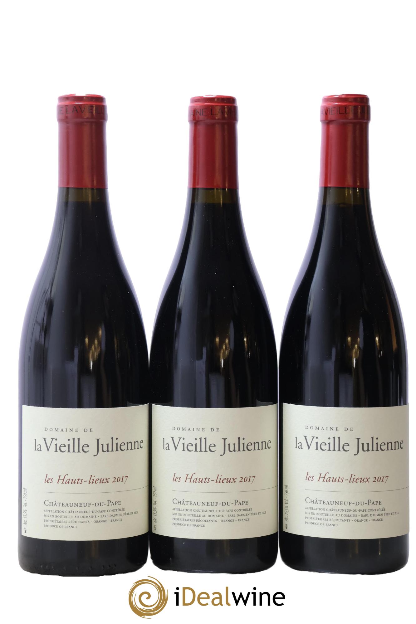 Châteauneuf-du-Pape Vieille Julienne (Domaine de la) Les Hauts Lieux Jean-Paul Daumen 2017 - Lot de 3 bouteilles - 0