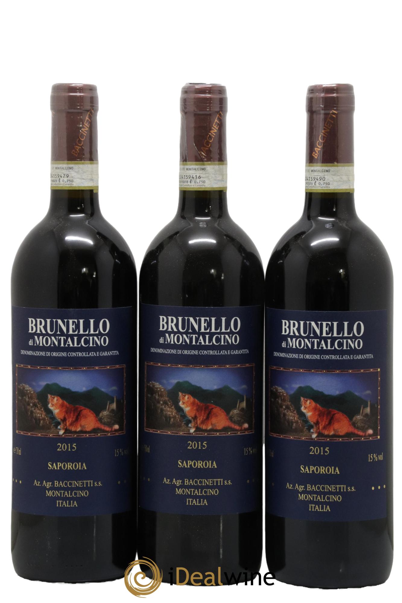 Brunello di Montalcino Cuvée Saporoia Domaine Baccinetti 2015 - Lot de 3 bouteilles - 0