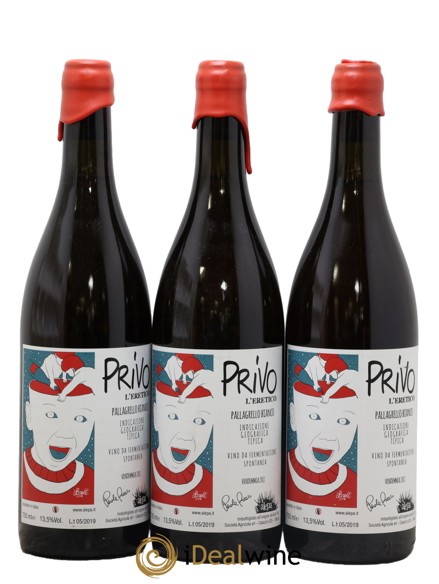 Italie IGP Pallagrello Bianco Privo L'Eretico A.L.E.P.A 2017 - Lot of 3 bottles - 0