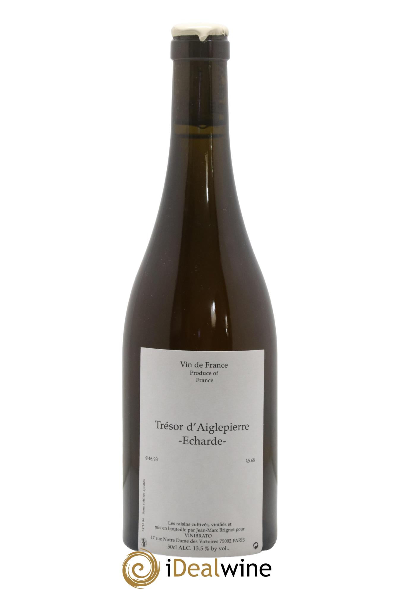 Vin de France Trésor d'Aiglepierre - Echarde Jean-Marc Brignot 2004 - Lot de 1 format 50cl - 0
