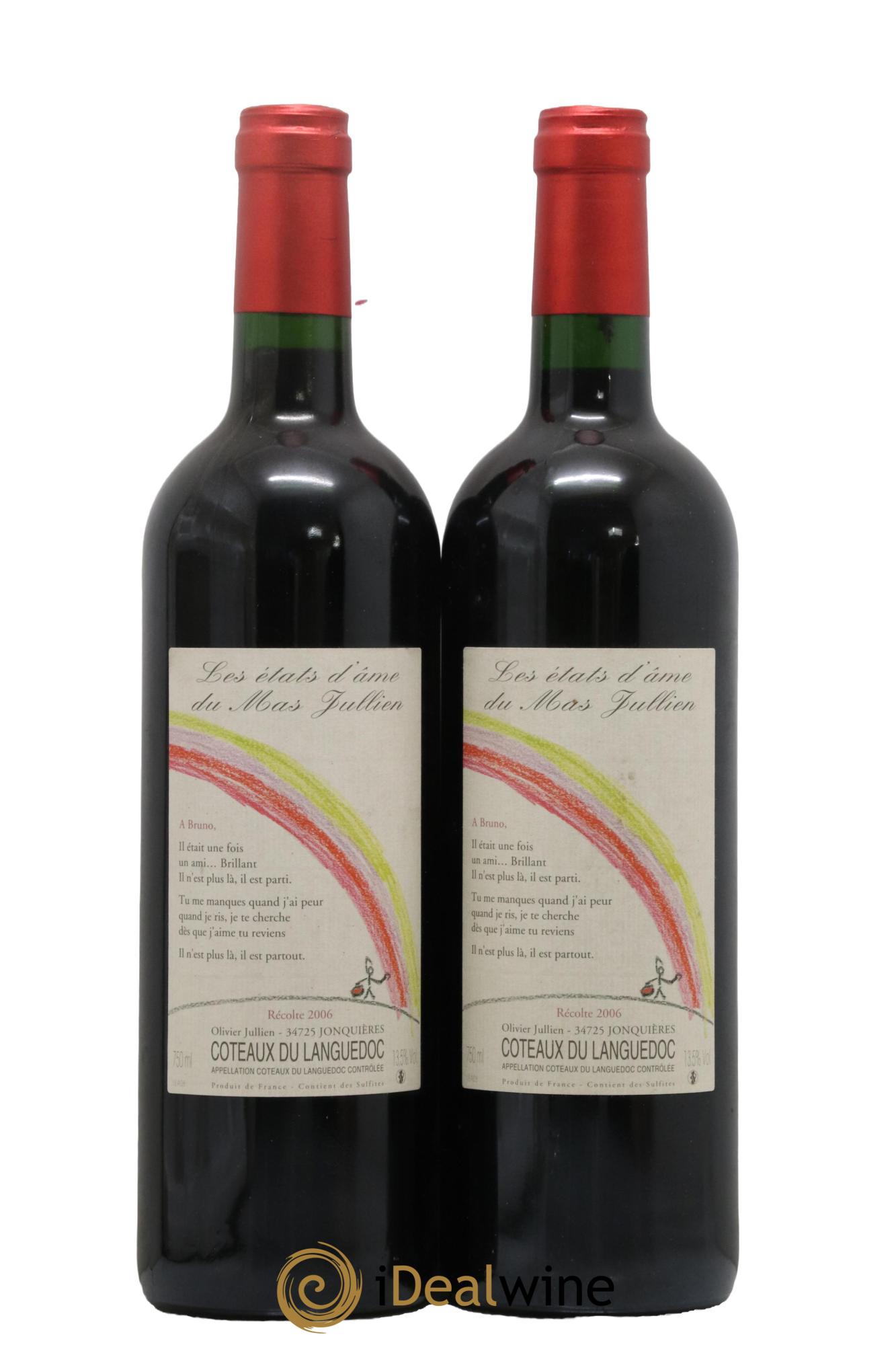 Coteaux du Languedoc - Terrasses du Larzac Mas Jullien Les Etats d'Ame du Mas Jullien Olivier Jullien 2006 - Lotto di 2 bottiglie - 0