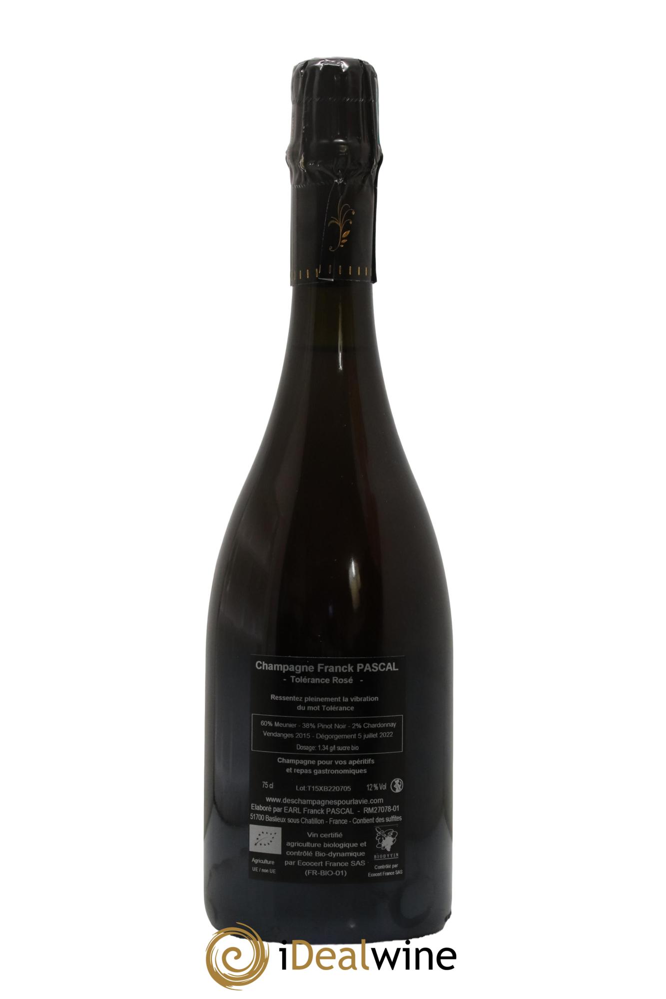 Tolérance Brut Franck Pascal 2015 - Lot of 1 bottle - 1