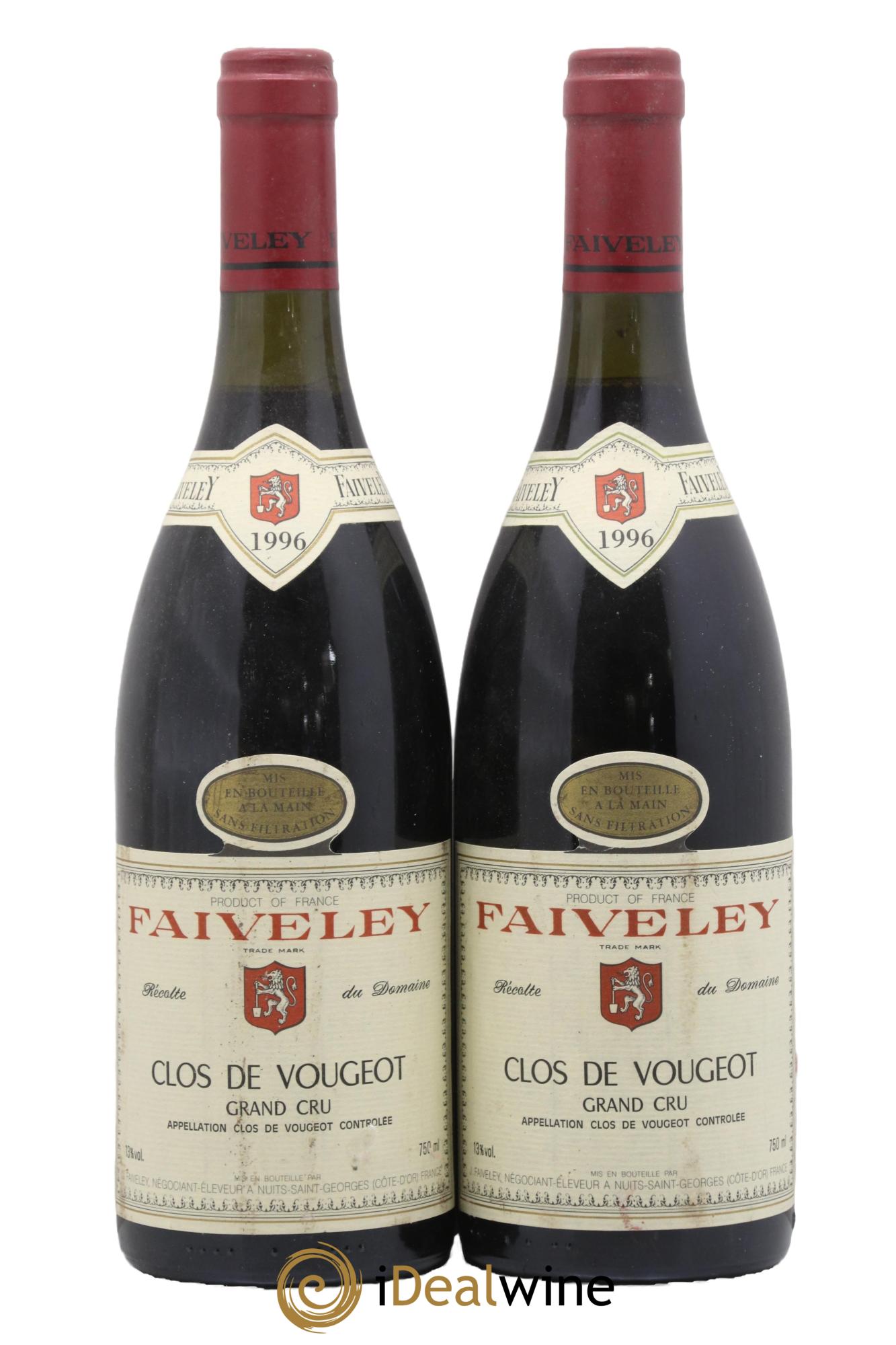Clos de Vougeot Grand Cru Faiveley 1996 - Posten von 2 Flaschen - 0
