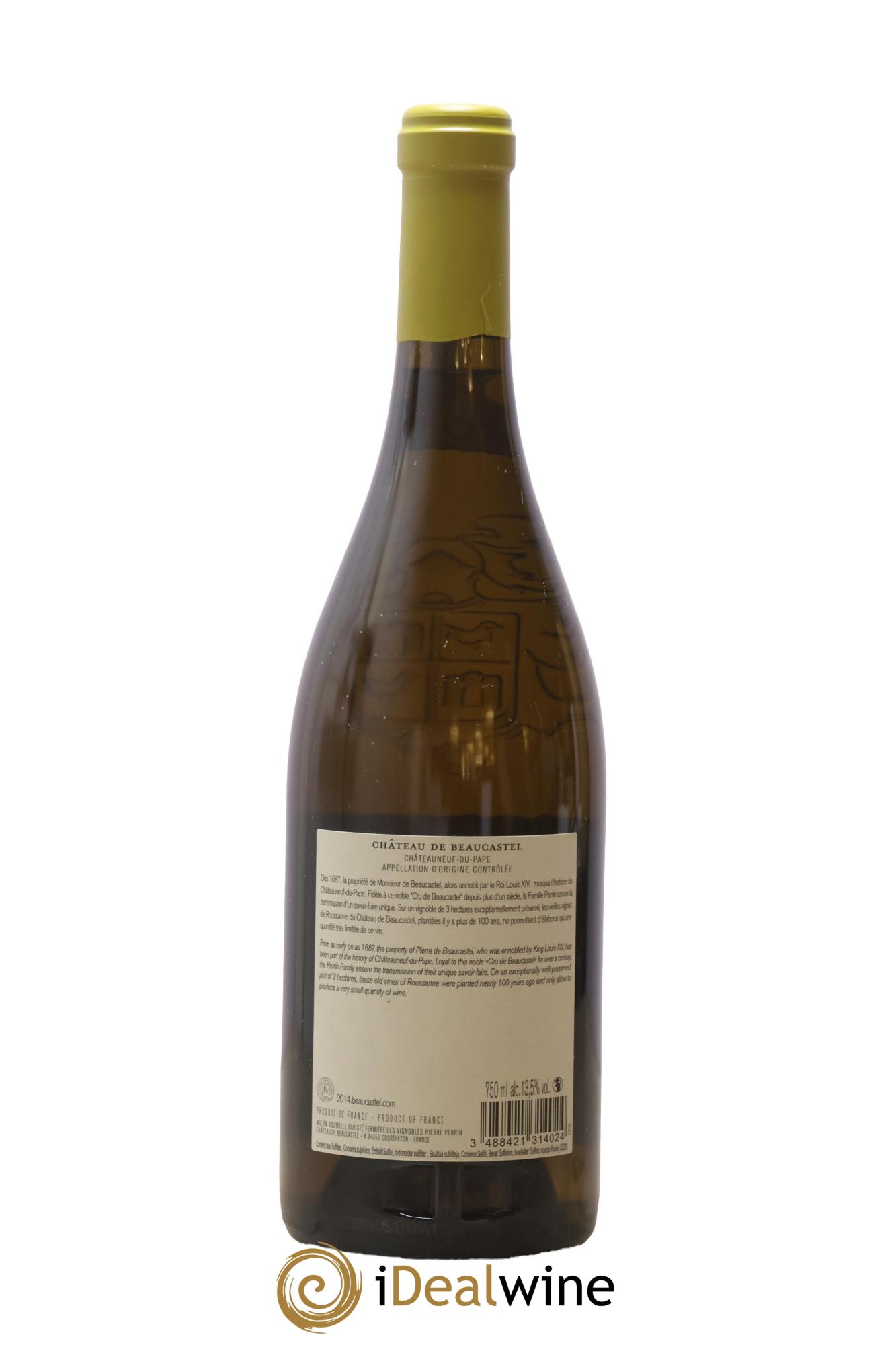 Châteauneuf-du-Pape Château de Beaucastel Vieilles vignes Roussanne Famille Perrin 2014 - Lot of 1 bottle - 1