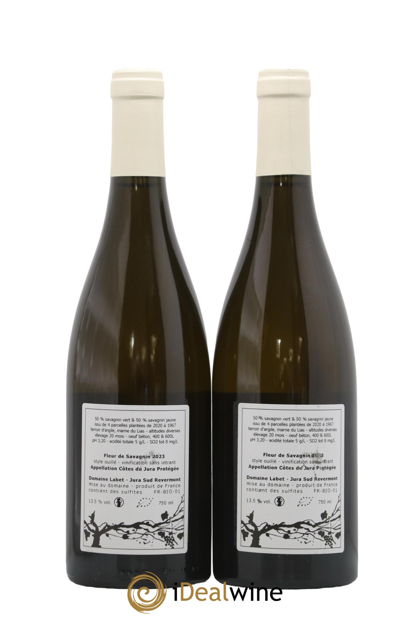 Côtes du Jura Fleur de Savagnin Romain - Julien  - Charline Labet 2023 - Lotto di 2 bottiglie - 1