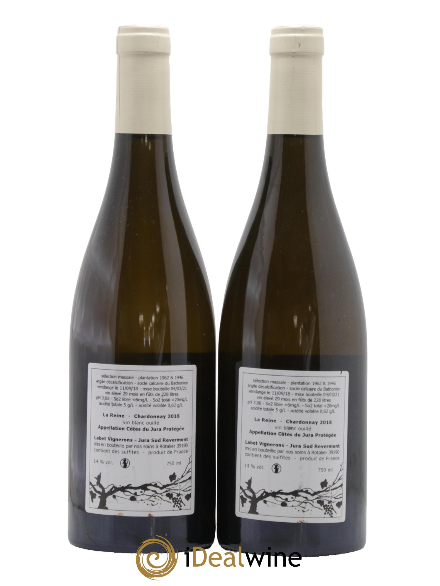 Côtes du Jura Chardonnay La Reine Romain - Julien  - Charline Labet 2018 - Posten von 2 Flaschen - 1
