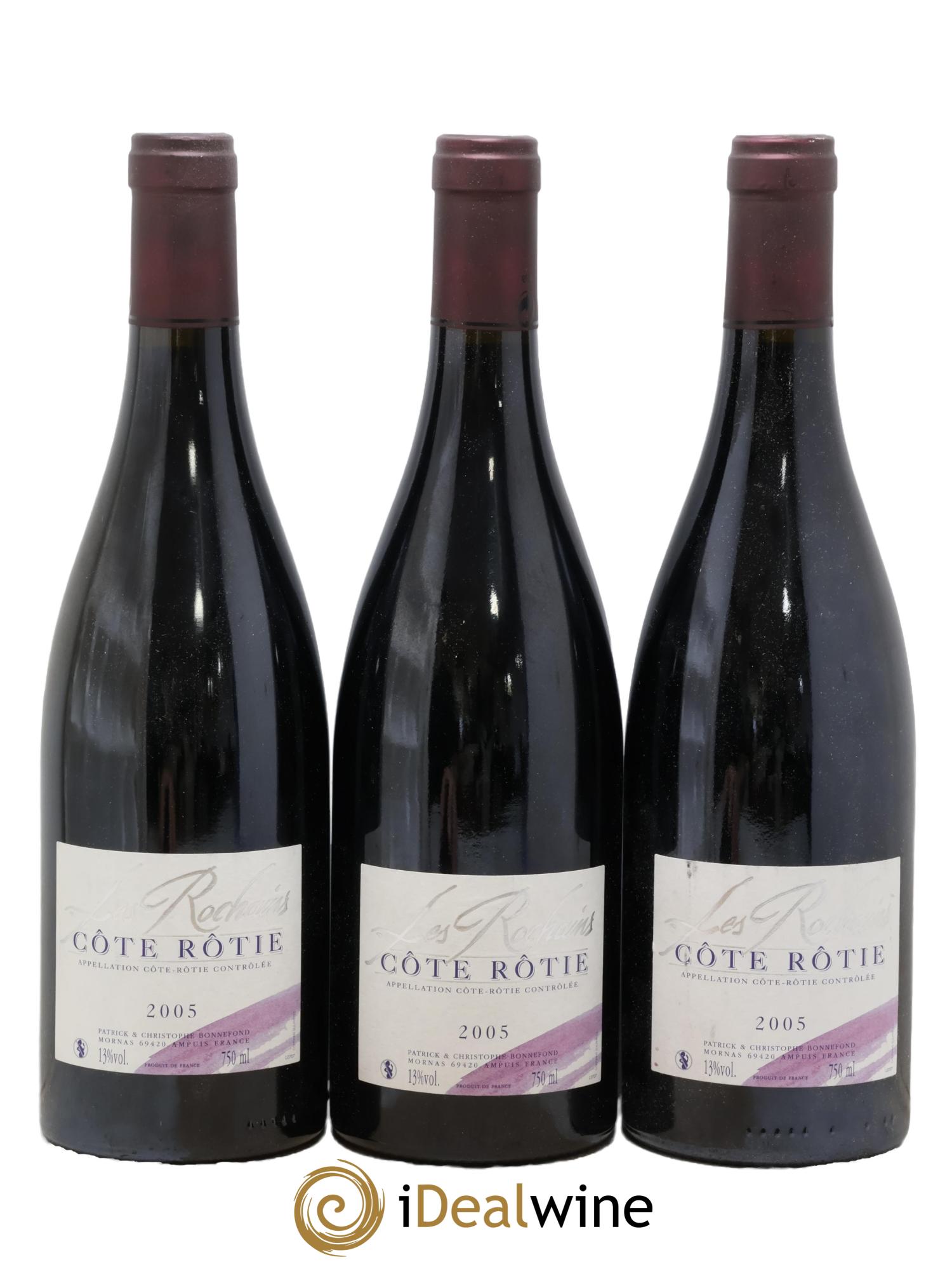 Côte-Rôtie Les Rochains Domaine Bonnefond 2005 - Lot de 3 bouteilles - 0