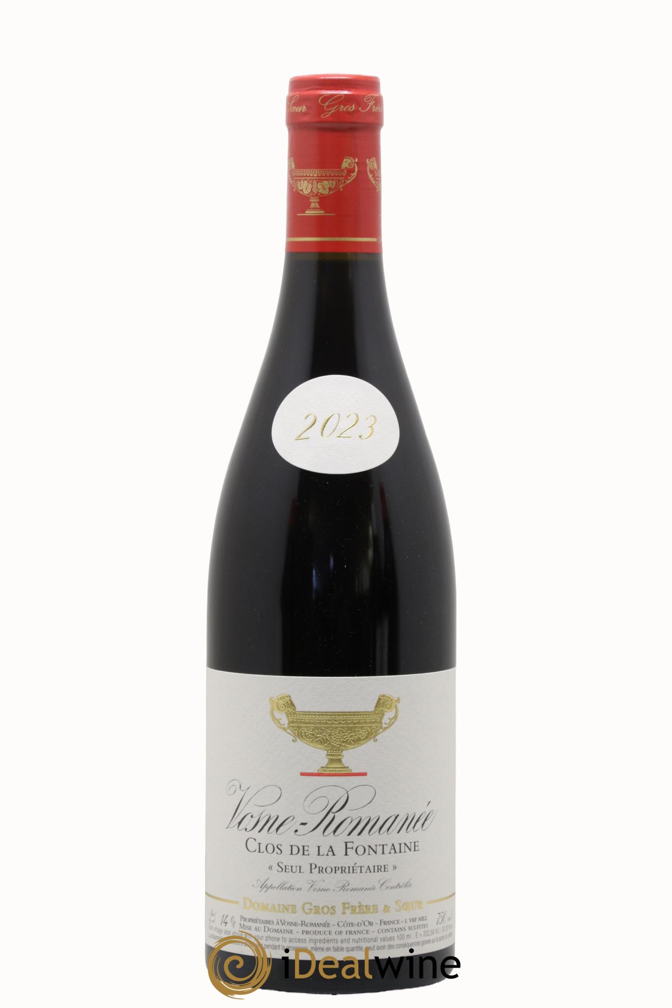 Vosne-Romanée Clos De La Fontaine Domaine Gros Frère Et Sœur 2023 - Lot de 1 bouteille - 0