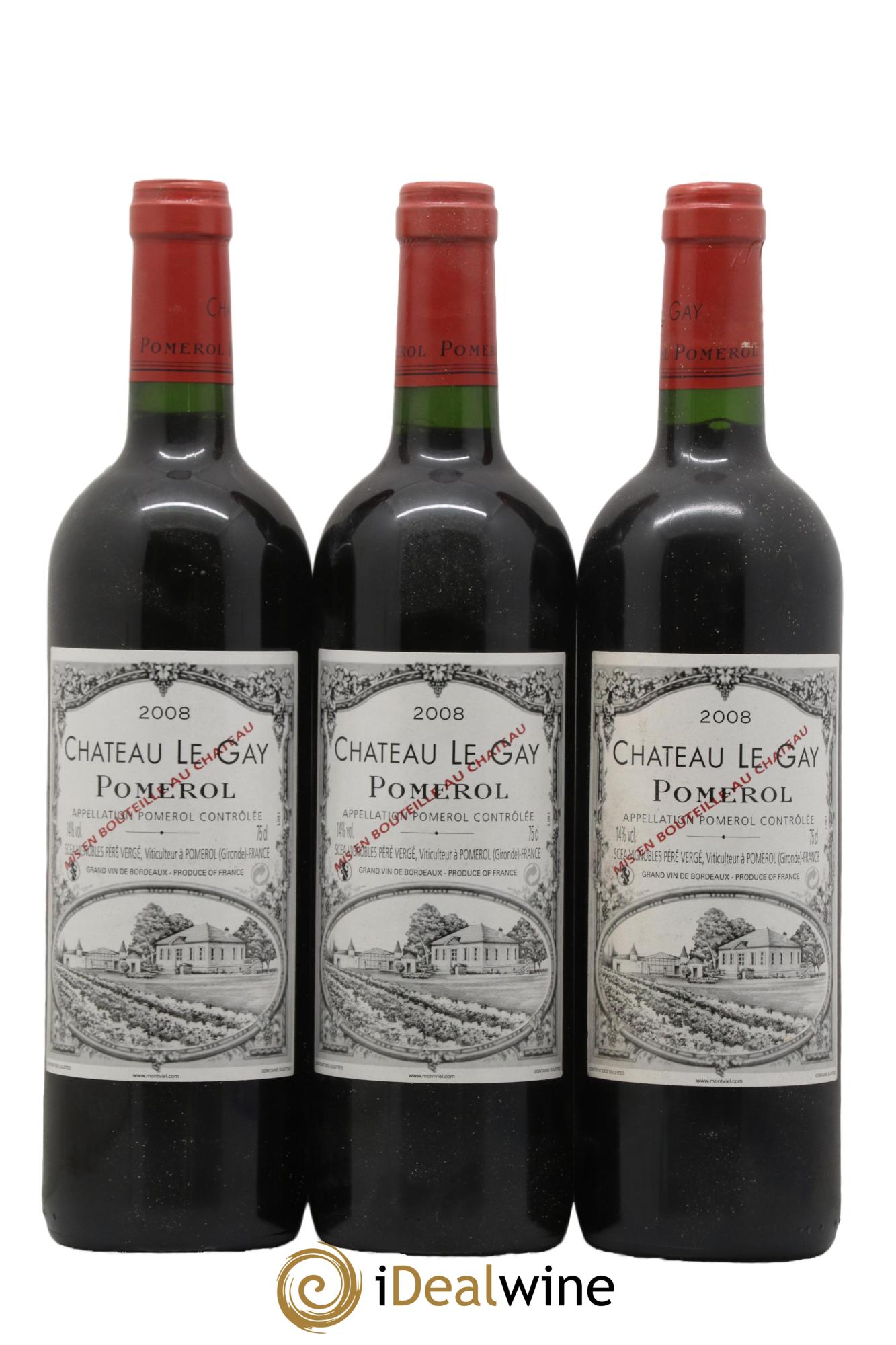 Château Le Gay 2008 - Lotto di 3 bottiglie - 0