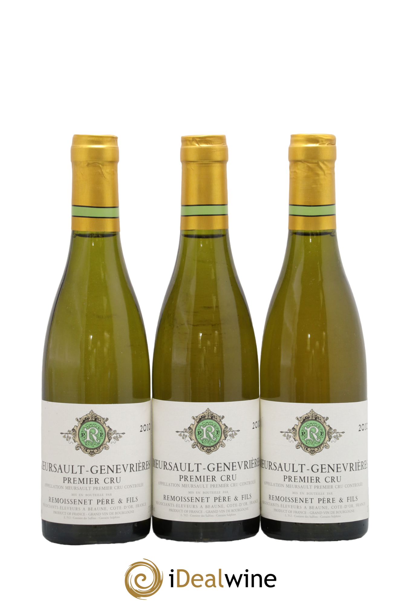 Meursault 1er Cru Genevrières Remoissenet Père et Fils 2010 - Lot de 3 demi bouteilles - 0