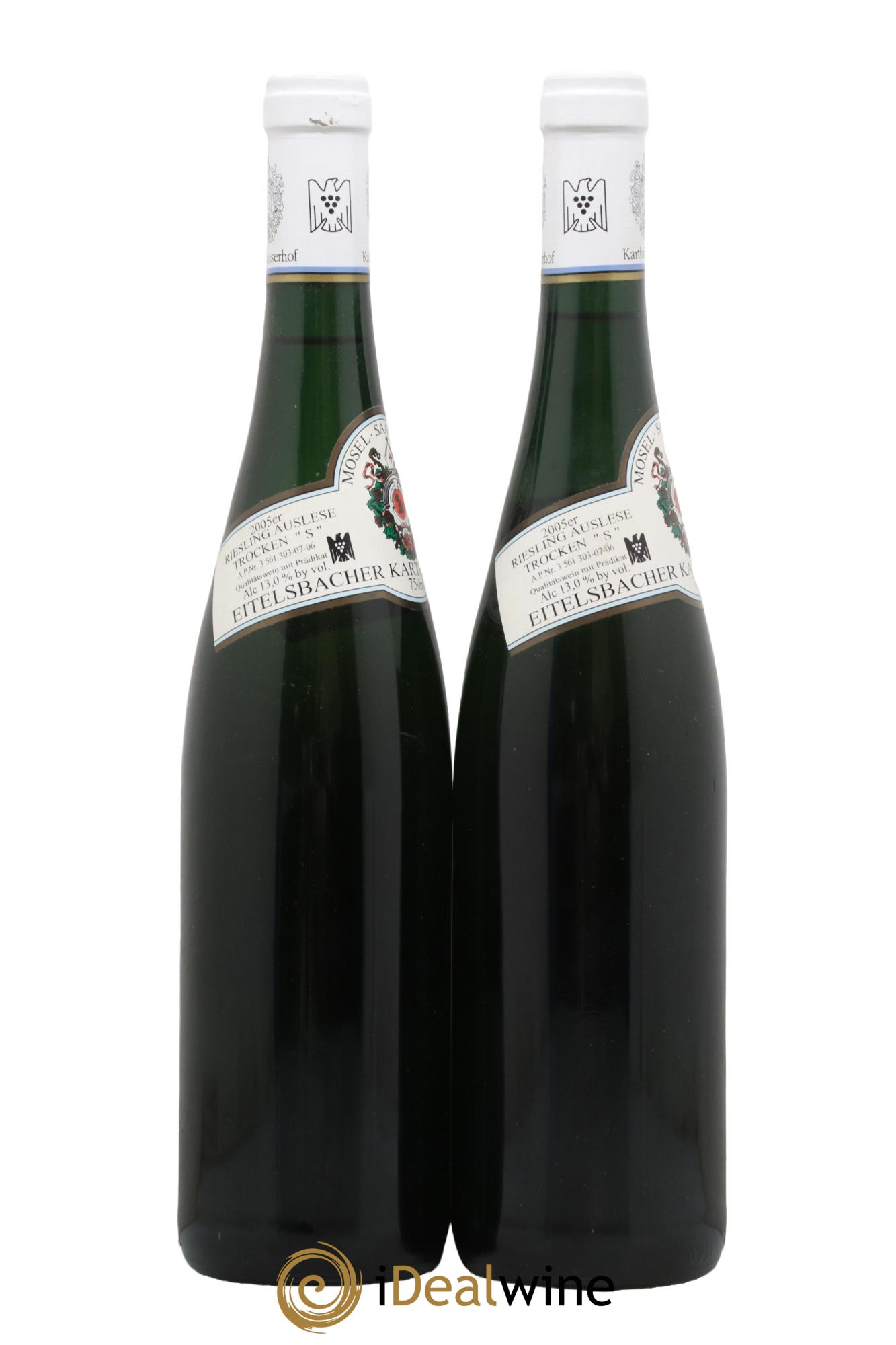 Allemagne Mosel-Saar Karthäuserhofberg Auslese S Trocken Karthäuserhof 2005 - Lot de 2 bouteilles - 1