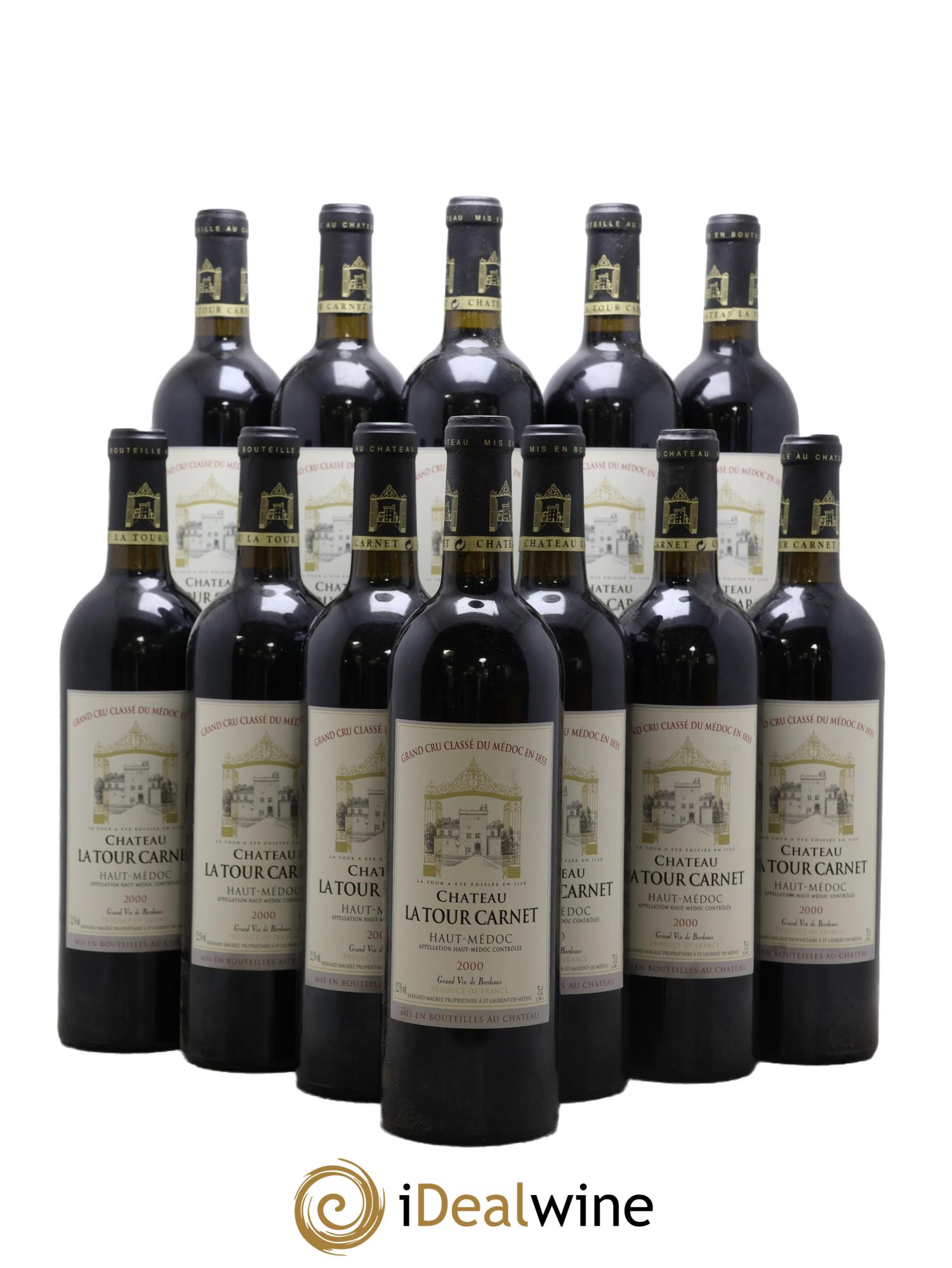 Château la Tour Carnet 4ème Grand Cru Classé 2000 - Lotto di 12 bottiglie - 0