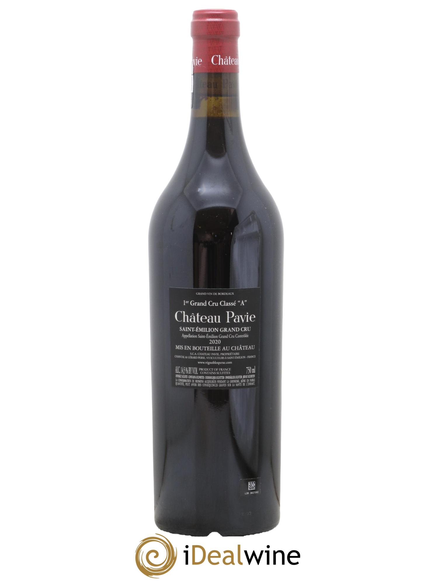Château Pavie 1er Grand Cru Classé A 2020 - Lot de 1 bouteille - 1