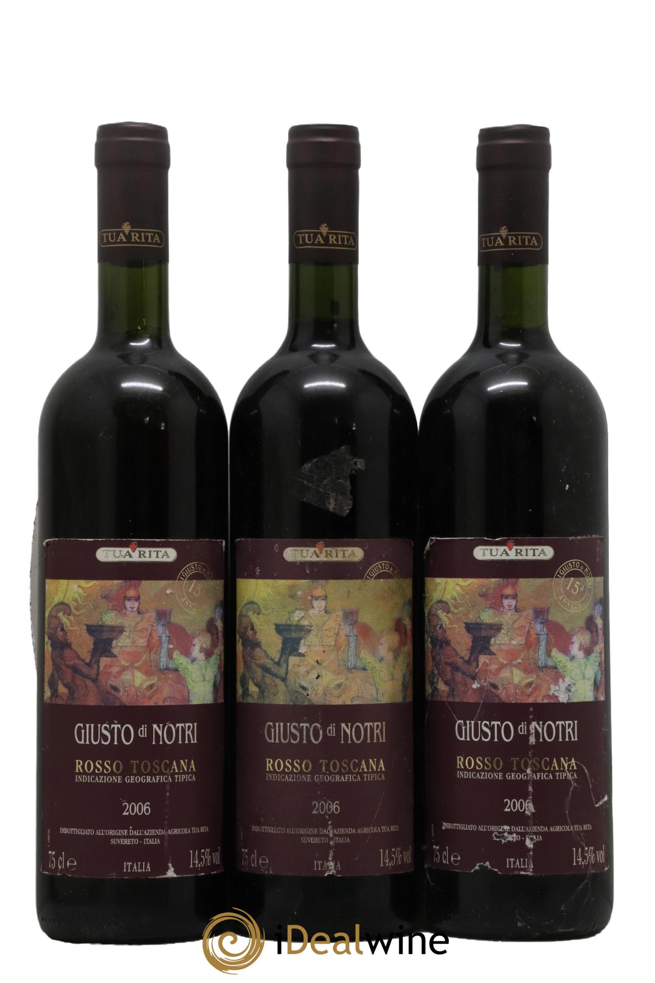 Toscana IGT Tua Rita Giusto di Notri 2006 - Lot de 3 bouteilles - 0