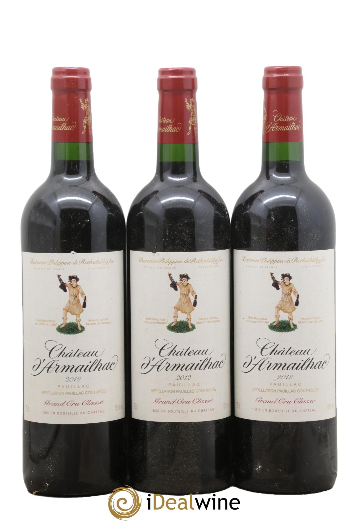 Château d' Armailhac - Mouton Baron(ne) Philippe 5ème Grand Cru Classé 2012 - Lot of 3 bottles - 0