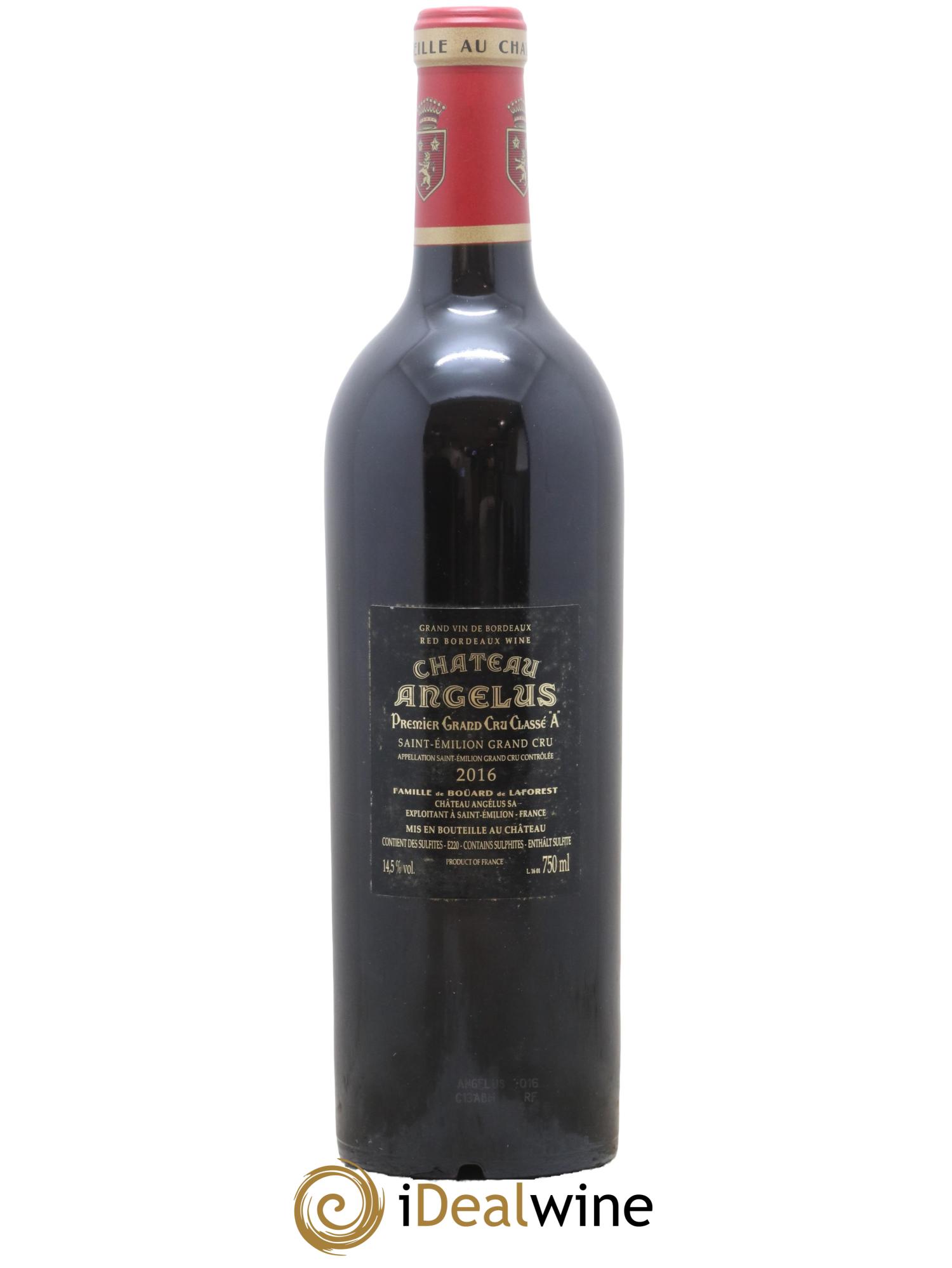 Château Angélus 1er Grand Cru Classé A 2016 - Lot de 1 bouteille - 1