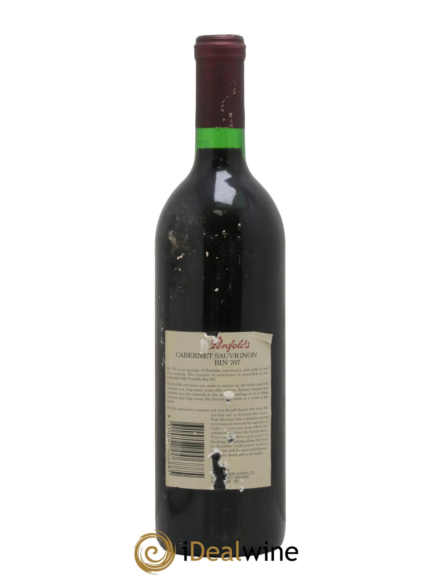 South Australia Penfolds Wines Bin 707 Cabernet Sauvignon 1990 - Lot of 1 bottle - 1