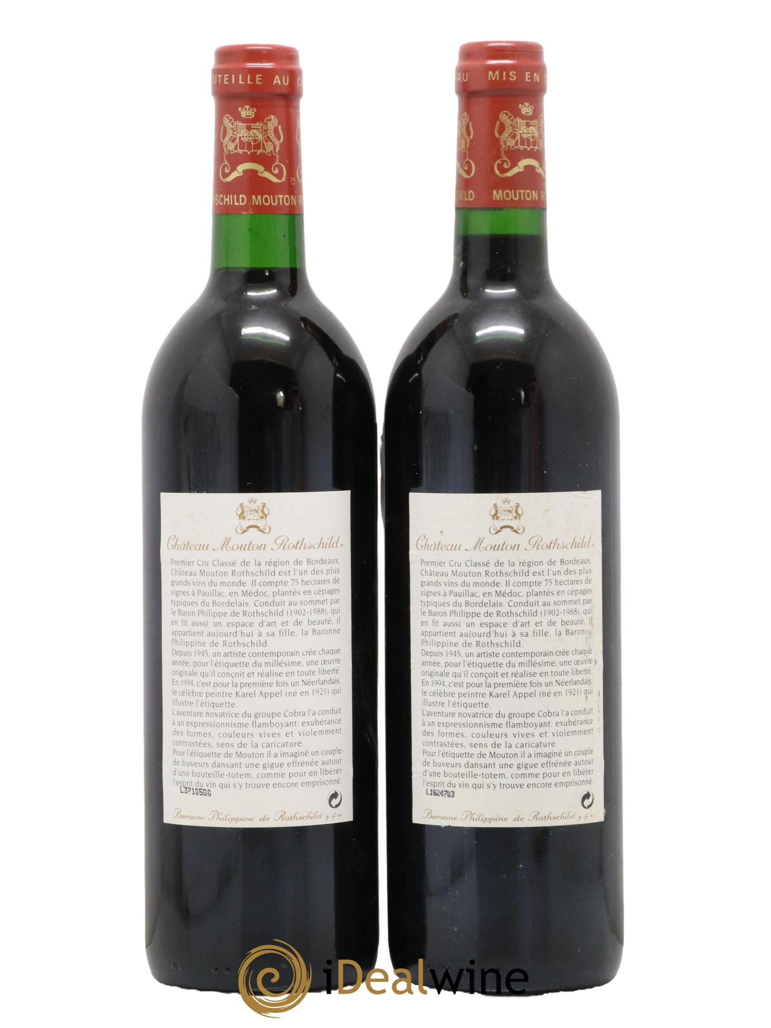Château Mouton Rothschild 1er Grand Cru Classé 1994 - Lot de 2 bouteilles - 1