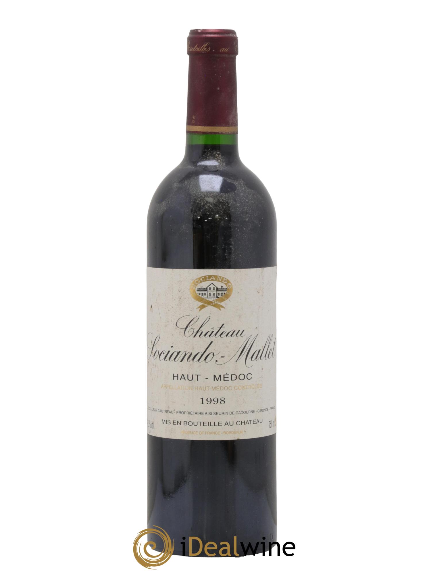 Château Sociando Mallet 1998 - Lot de 1 bouteille - 0