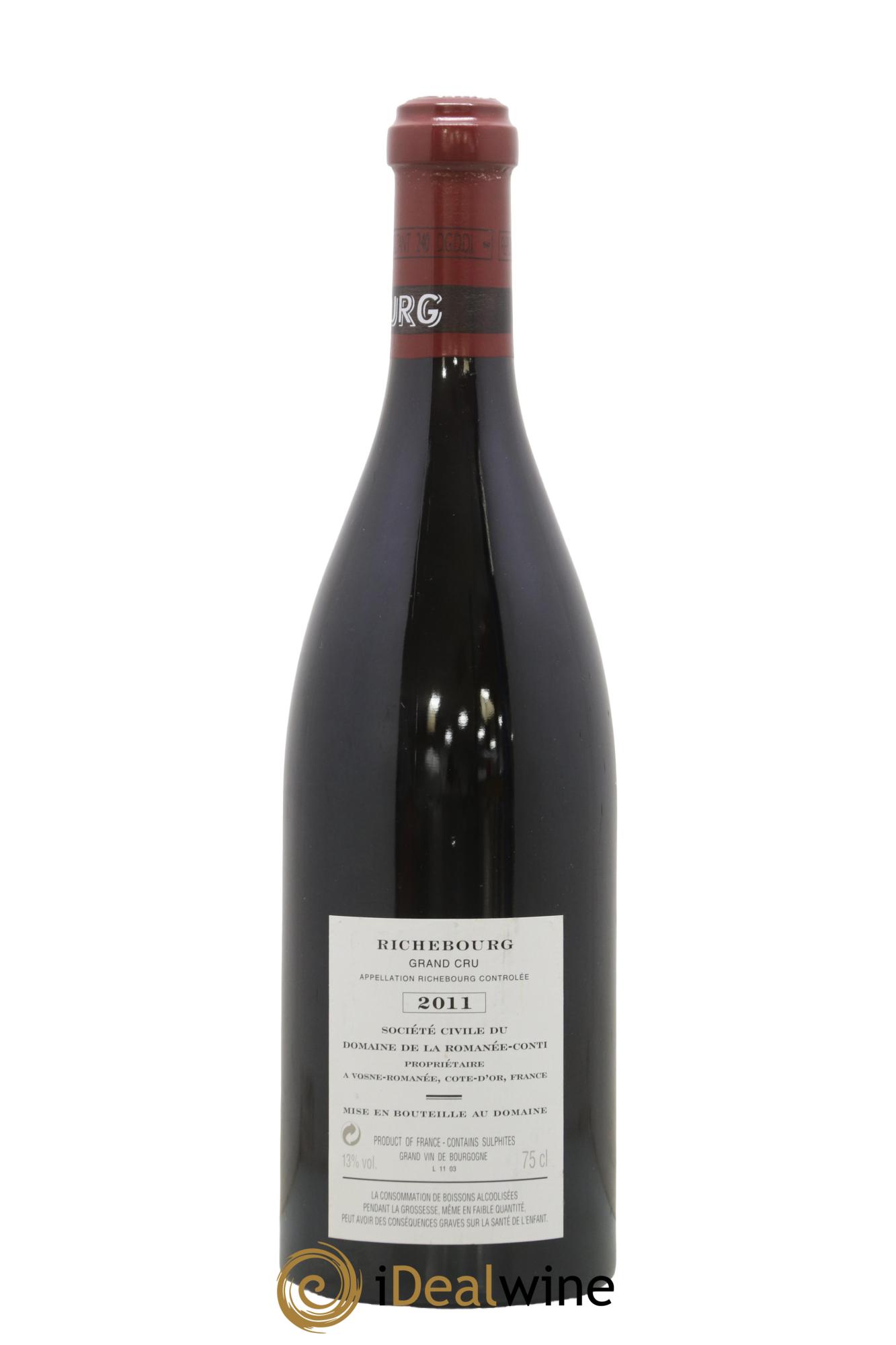 Richebourg Grand Cru Domaine de la Romanée-Conti 2011 - Posten von 1 Flasche - 1