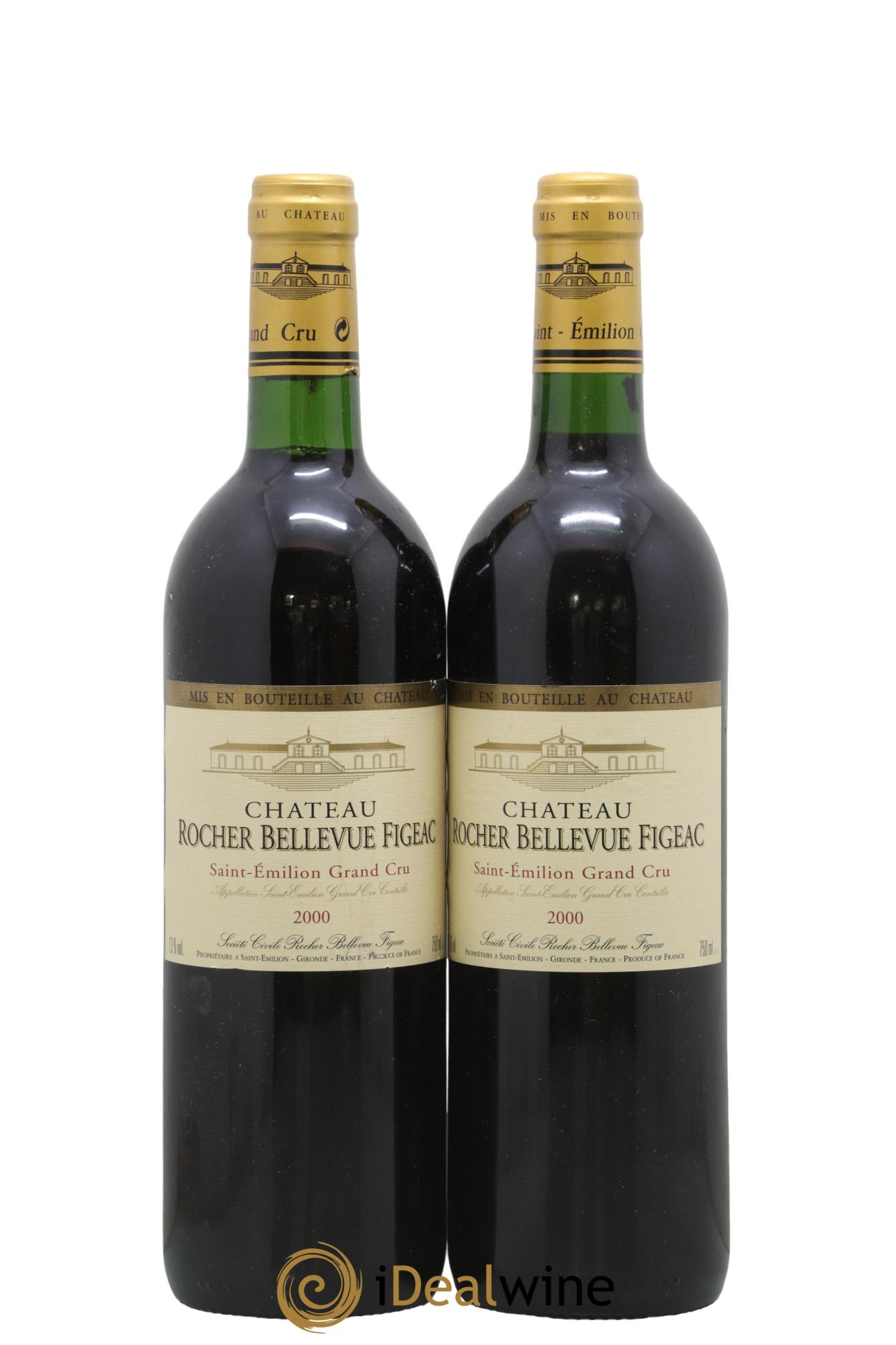 Château Rocher Bellevue Figeac 2000 - Lot de 2 bouteilles - 0