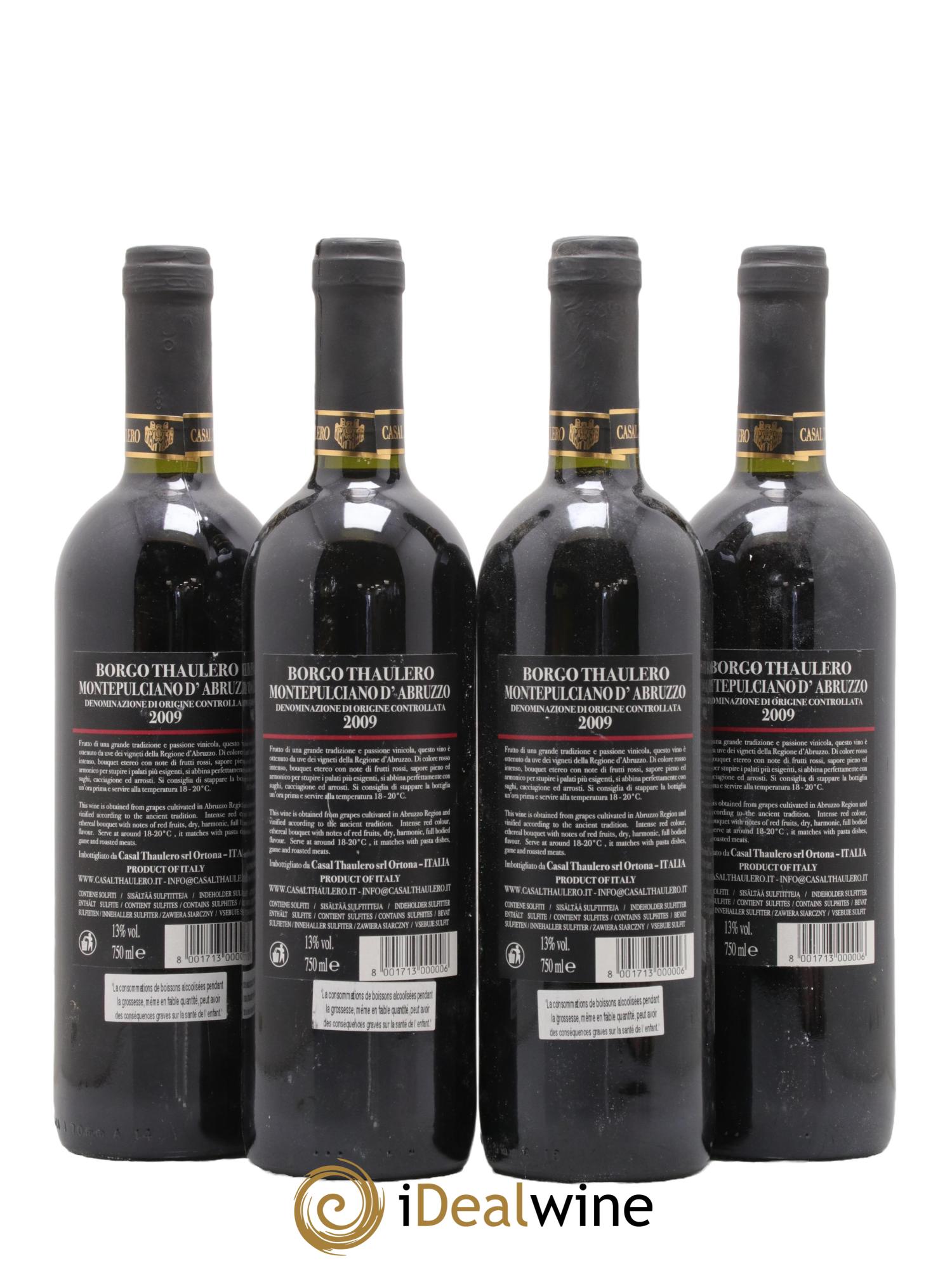 Montepulciano d'Abruzzo Borgo Thaulero Cantina Miglianico 2009 - Lotto di 4 bottiglie - 1