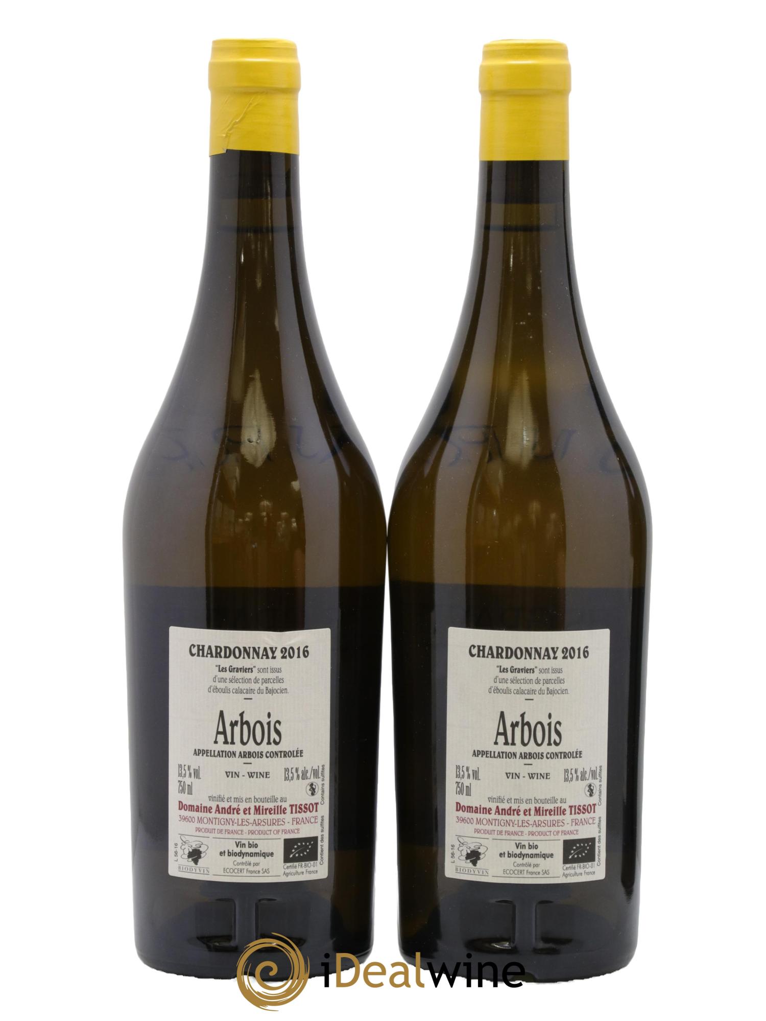 Arbois Chardonnay Les Graviers Bénédicte et Stéphane Tissot 2016 - Lot of 2 bottles - 1