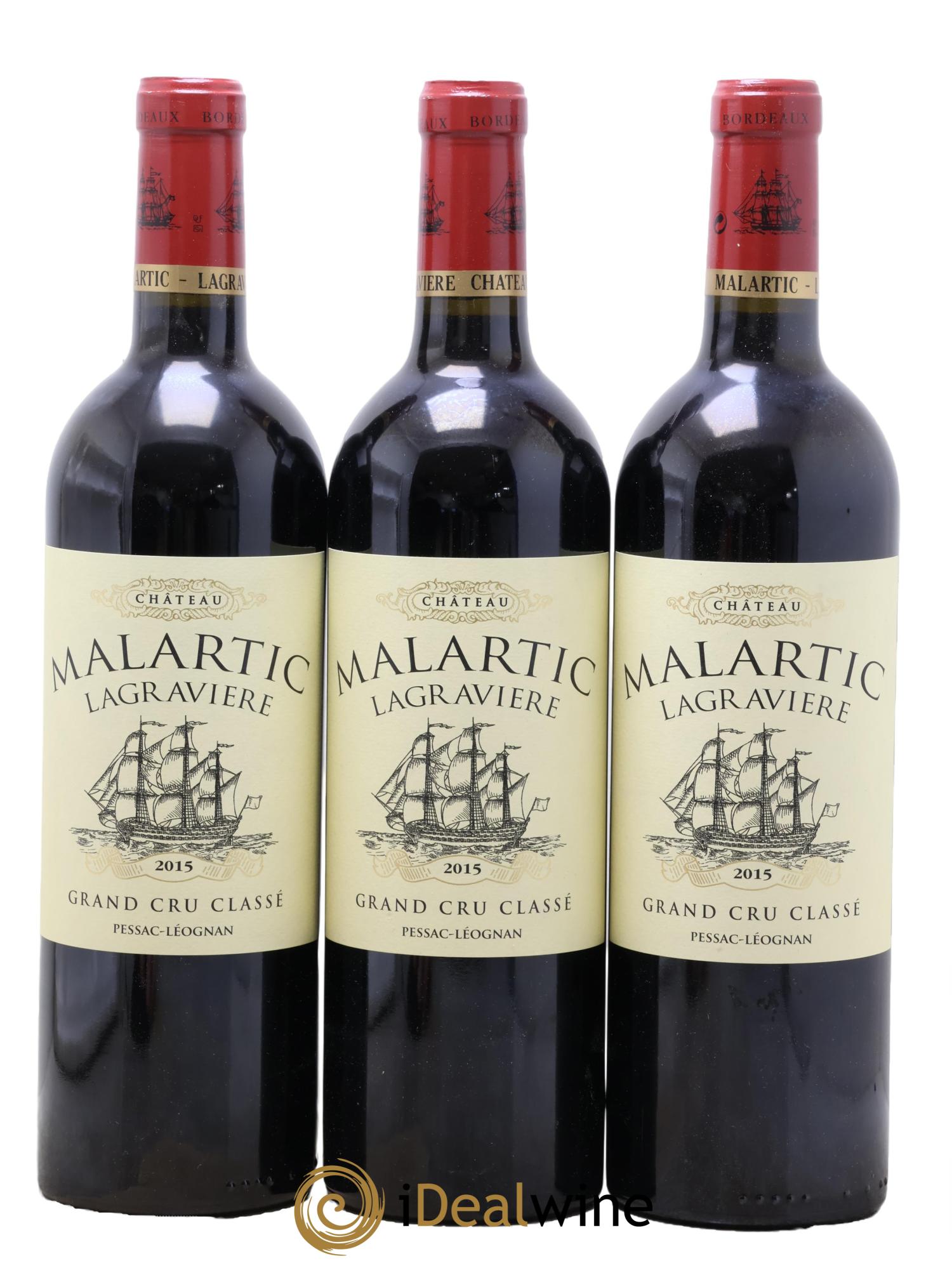 Château Malartic-Lagravière Cru Classé de Graves 2015 - Lot of 3 bottles - 0