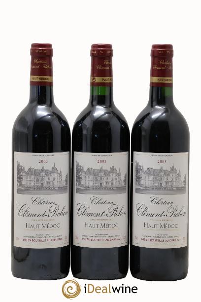 Château Clément-Pichon Cru Bourgeois 2003 - Lot de 3 bouteilles - 0
