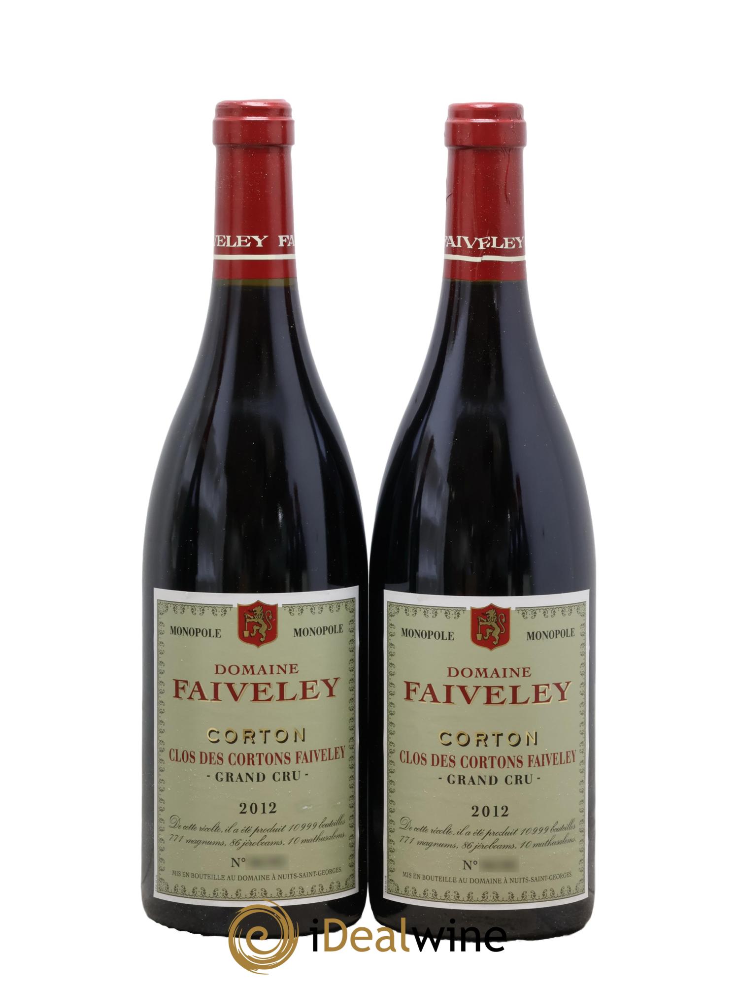 Corton Grand Cru Clos des Cortons Faiveley 2012 - Lot de 2 bouteilles - 0