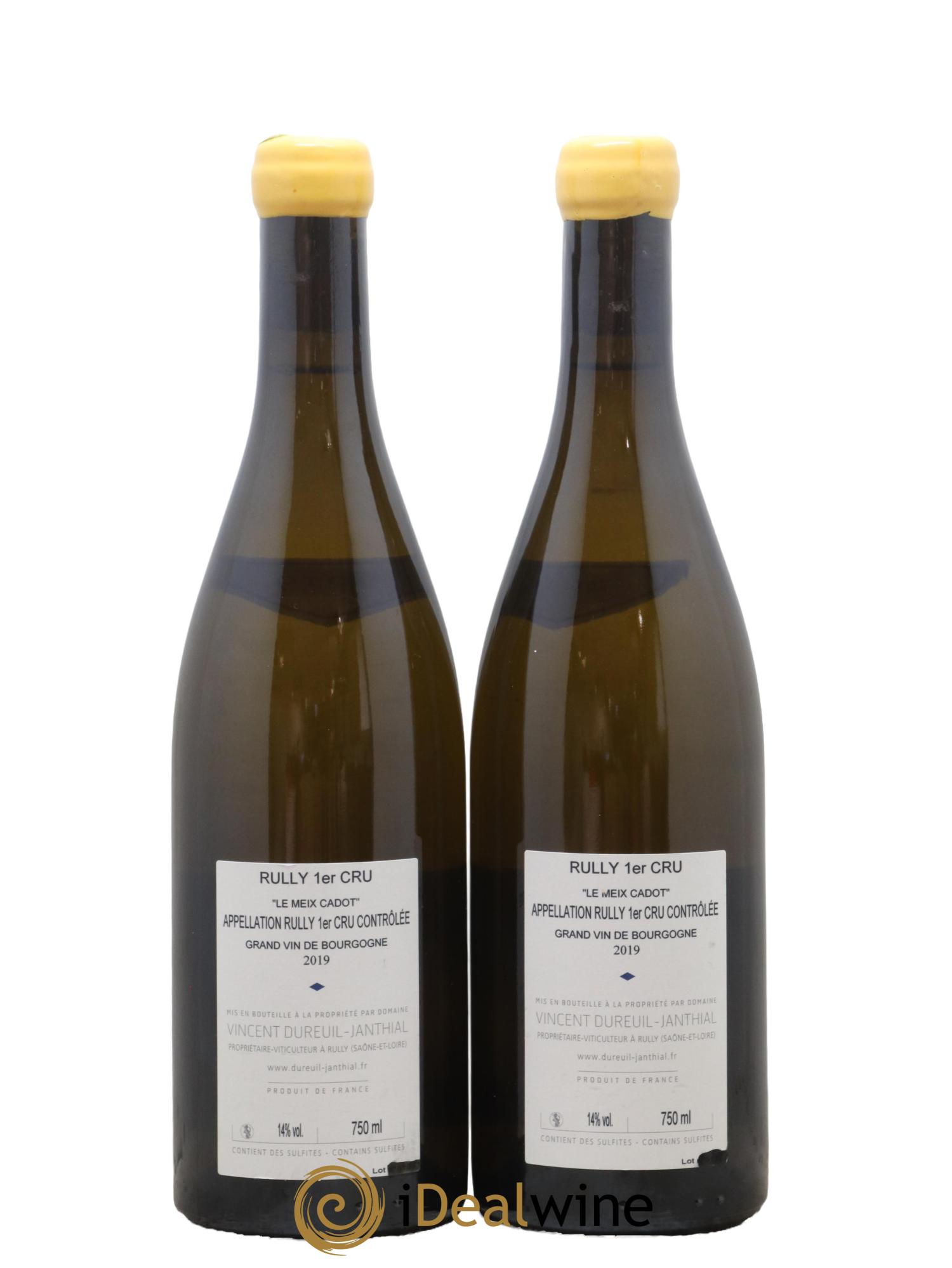 Rully 1er Cru Le Meix Cadot Vincent Dureuil-Janthial 2019 - Posten von 2 Flaschen - 1