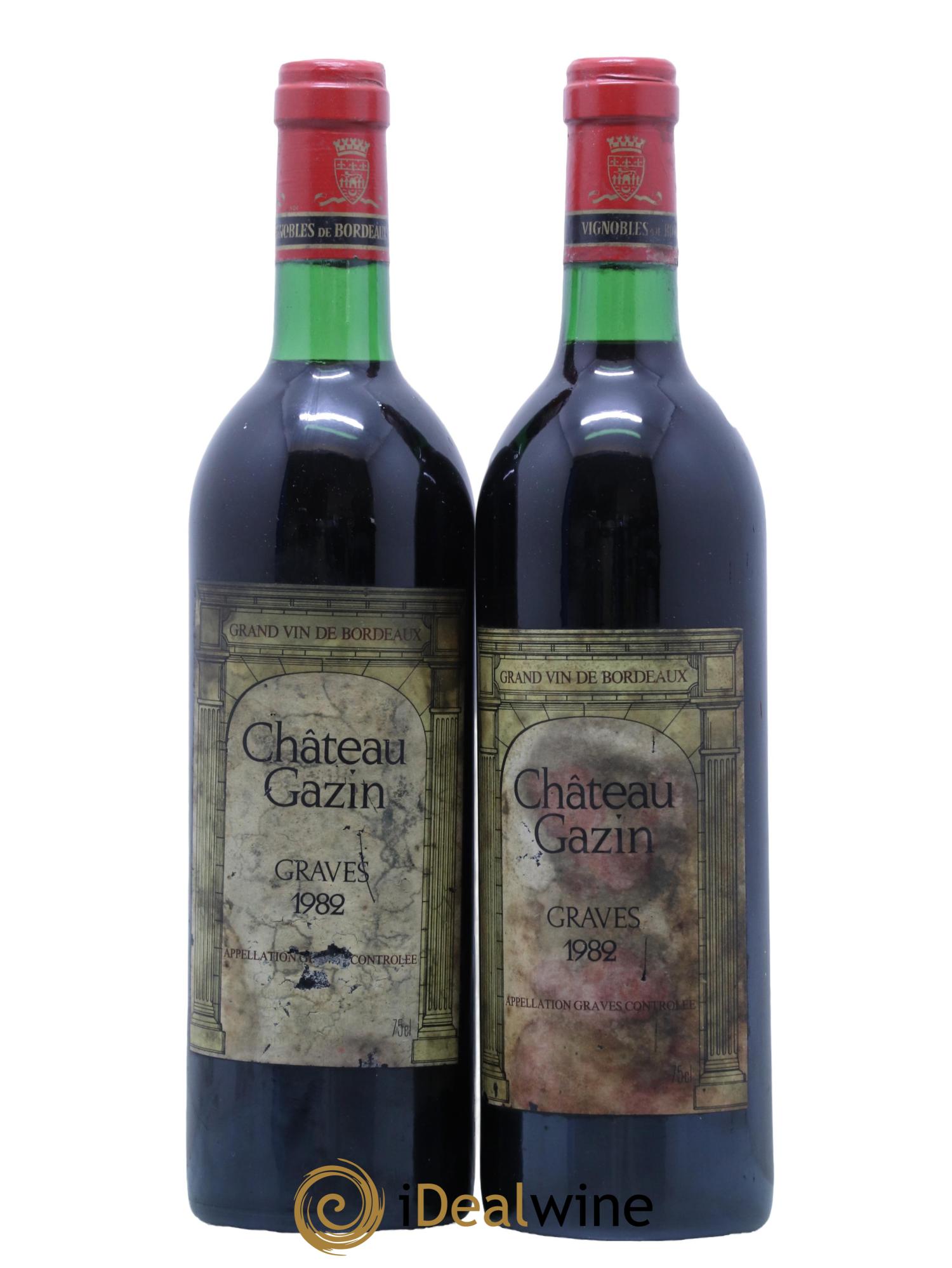 Graves Château Gazin 1982 - Lot de 2 bouteilles - 0