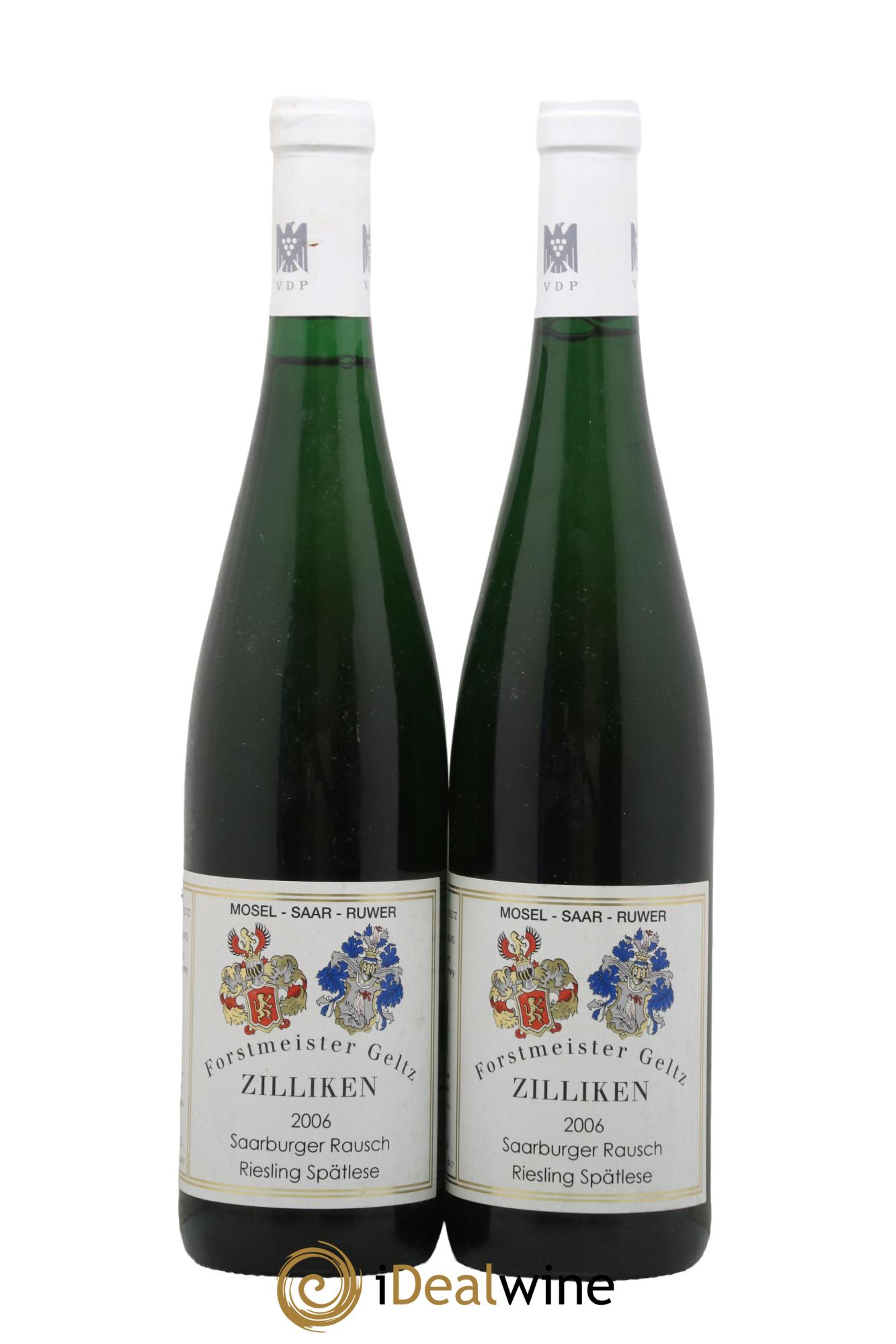 Allemagne Mosel-Saar Saarburger Rausch Riesling Spätlese Zilliken 2006 - Lot de 2 bouteilles - 0