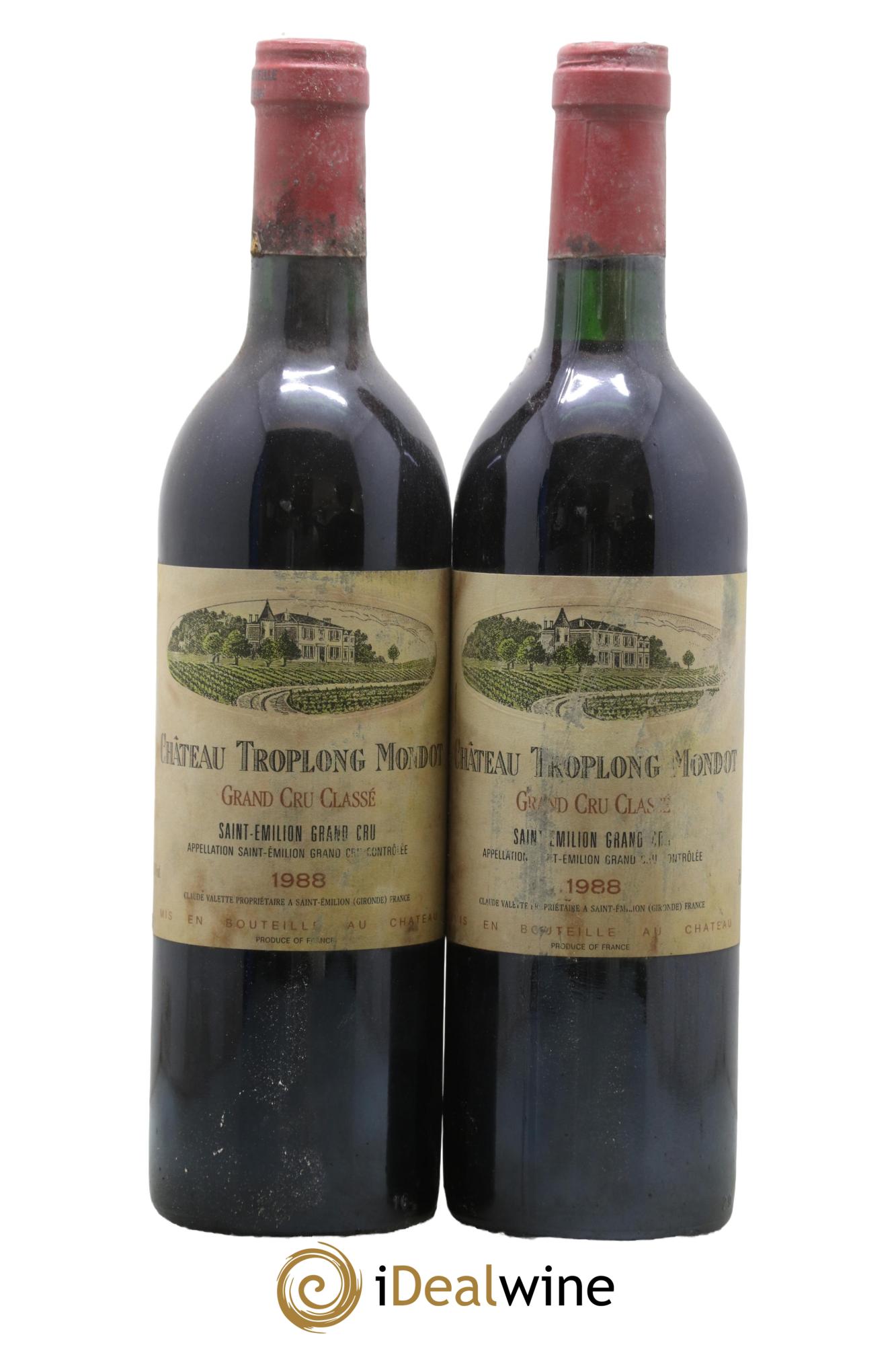 Château Troplong Mondot 1er Grand Cru Classé B 1988 - Lot de 2 bouteilles - 0