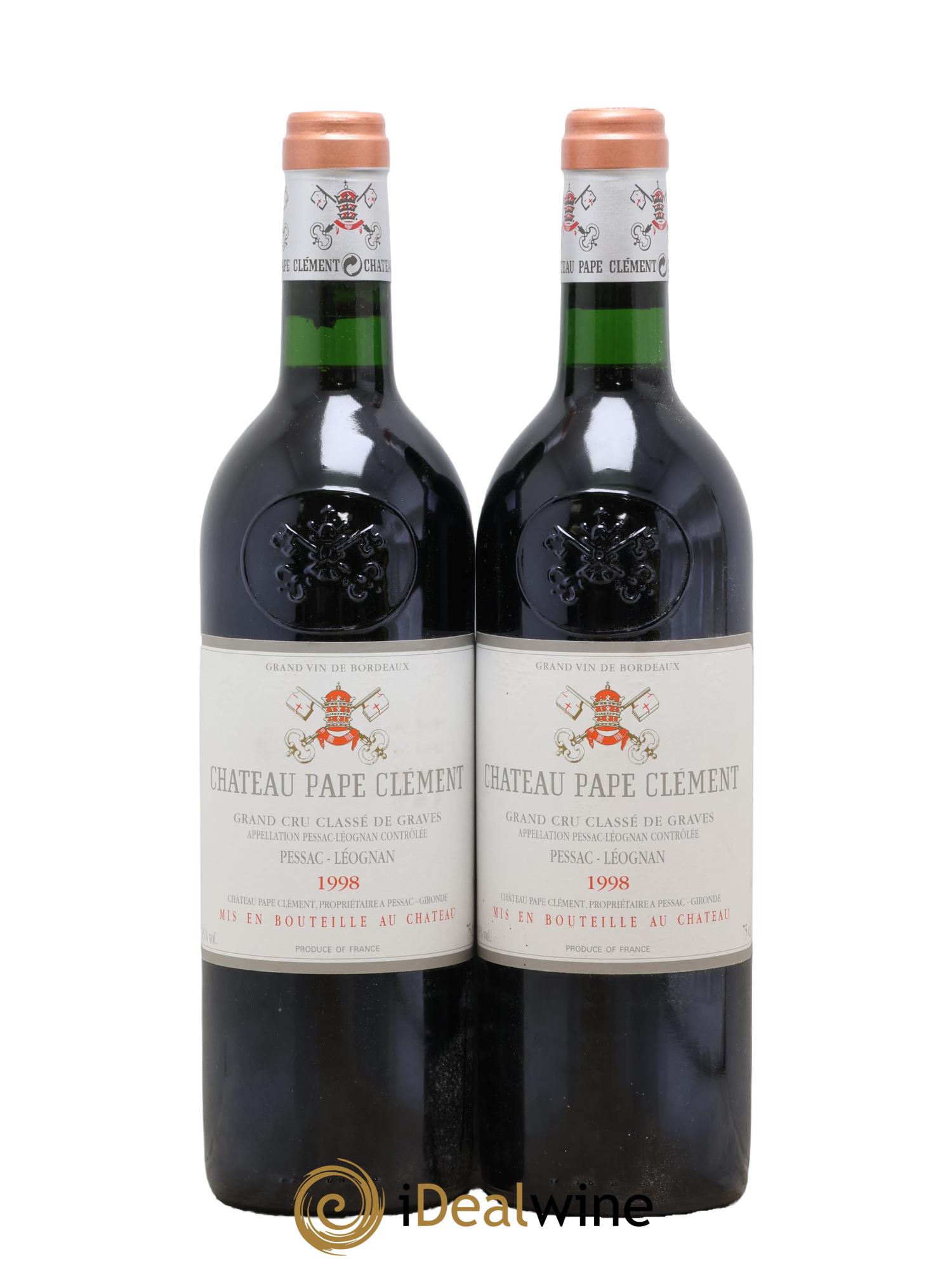 Château Pape Clément Cru Classé de Graves 1998 - Lotto di 2 bottiglie - 0