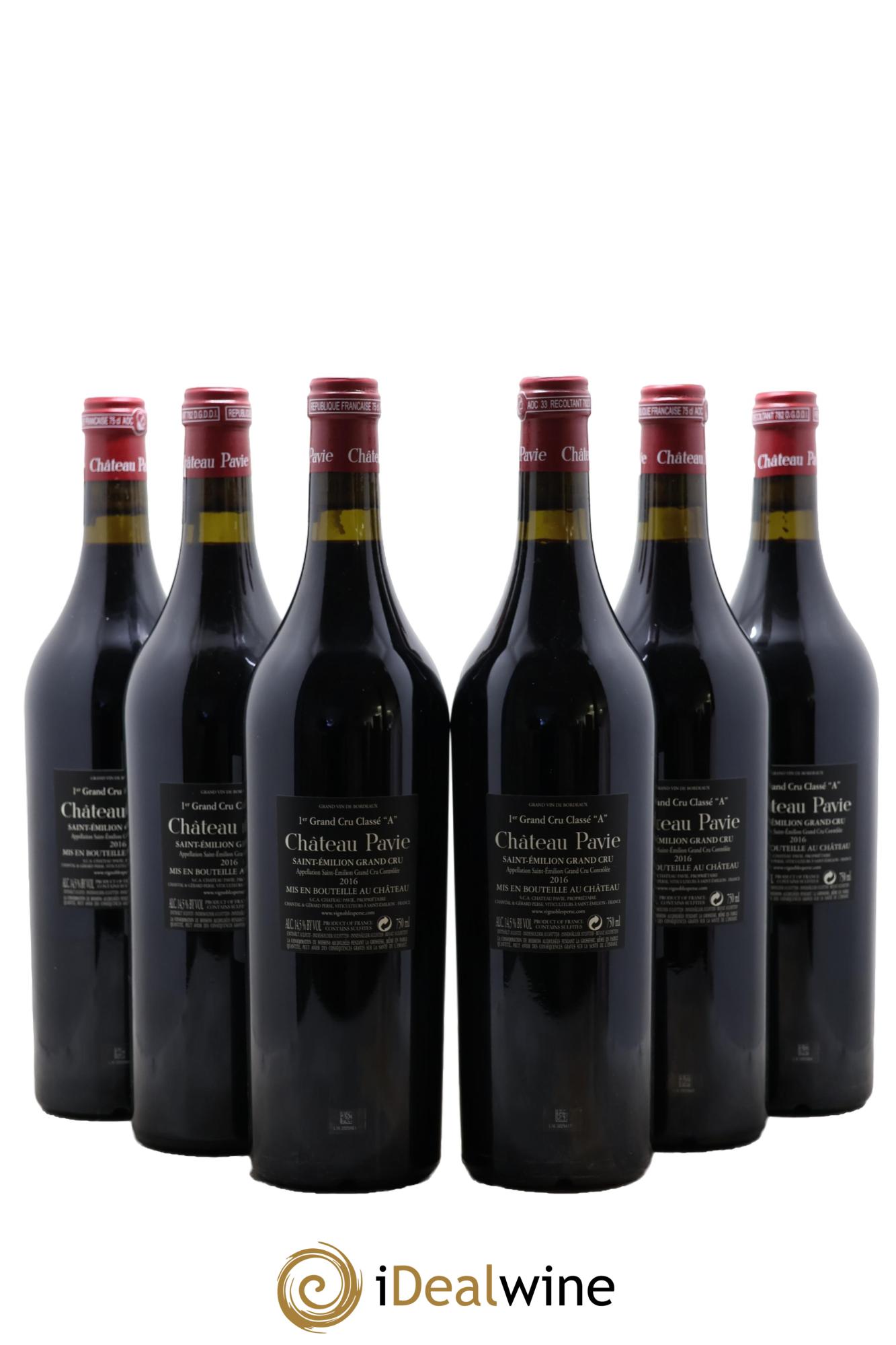 Château Pavie 1er Grand Cru Classé A 2016 - Lot de 6 bouteilles - 1