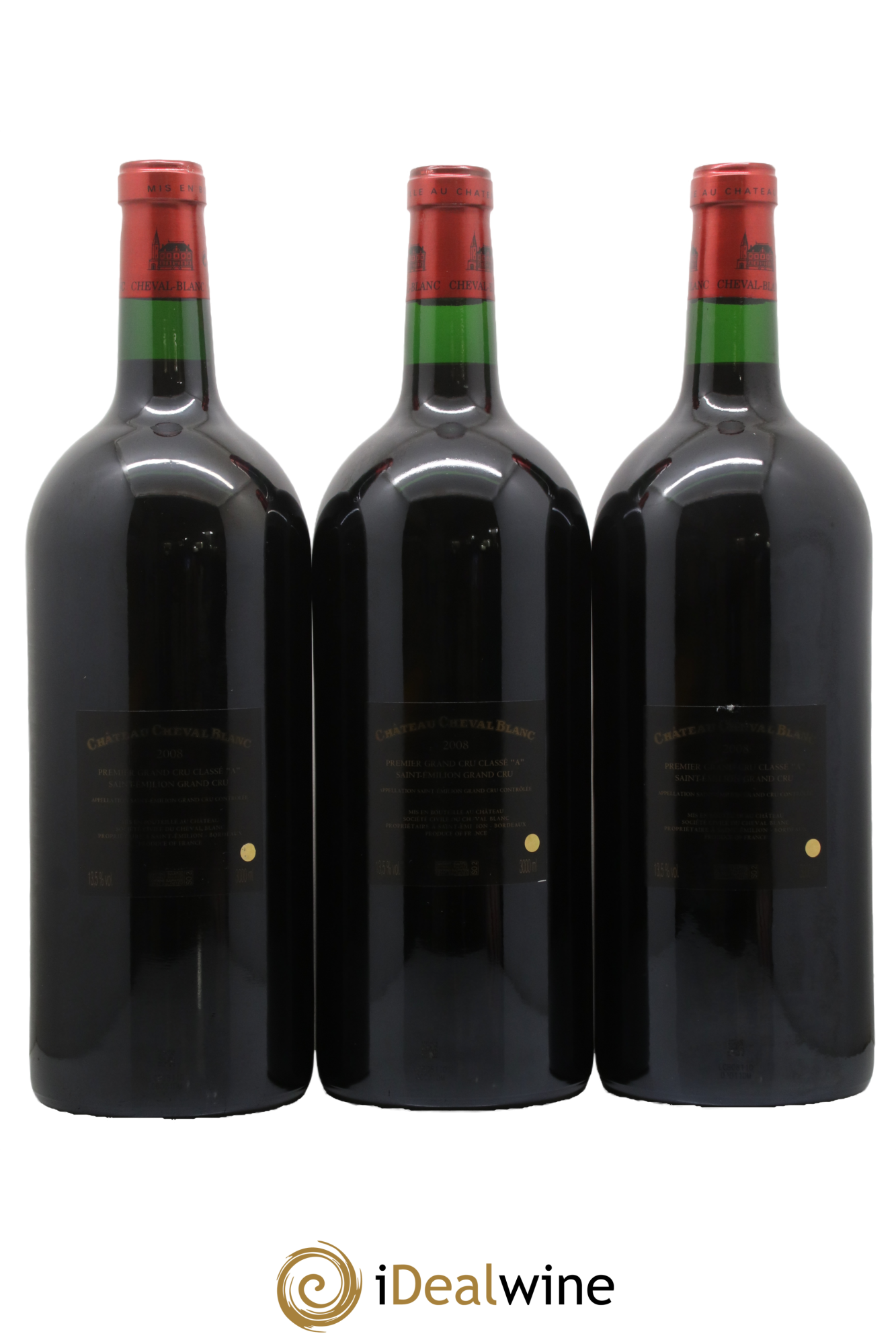 Château Cheval Blanc 1er Grand Cru Classé A 2008 - Lot de 3 double magnums - 1