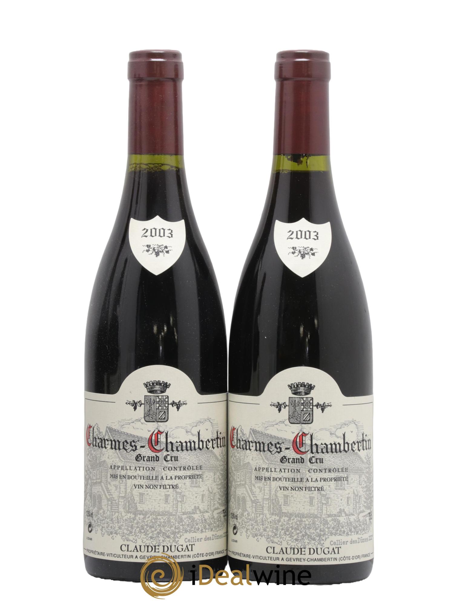 Charmes-Chambertin Grand Cru Claude Dugat 2003 - Lot de 2 bouteilles - 0