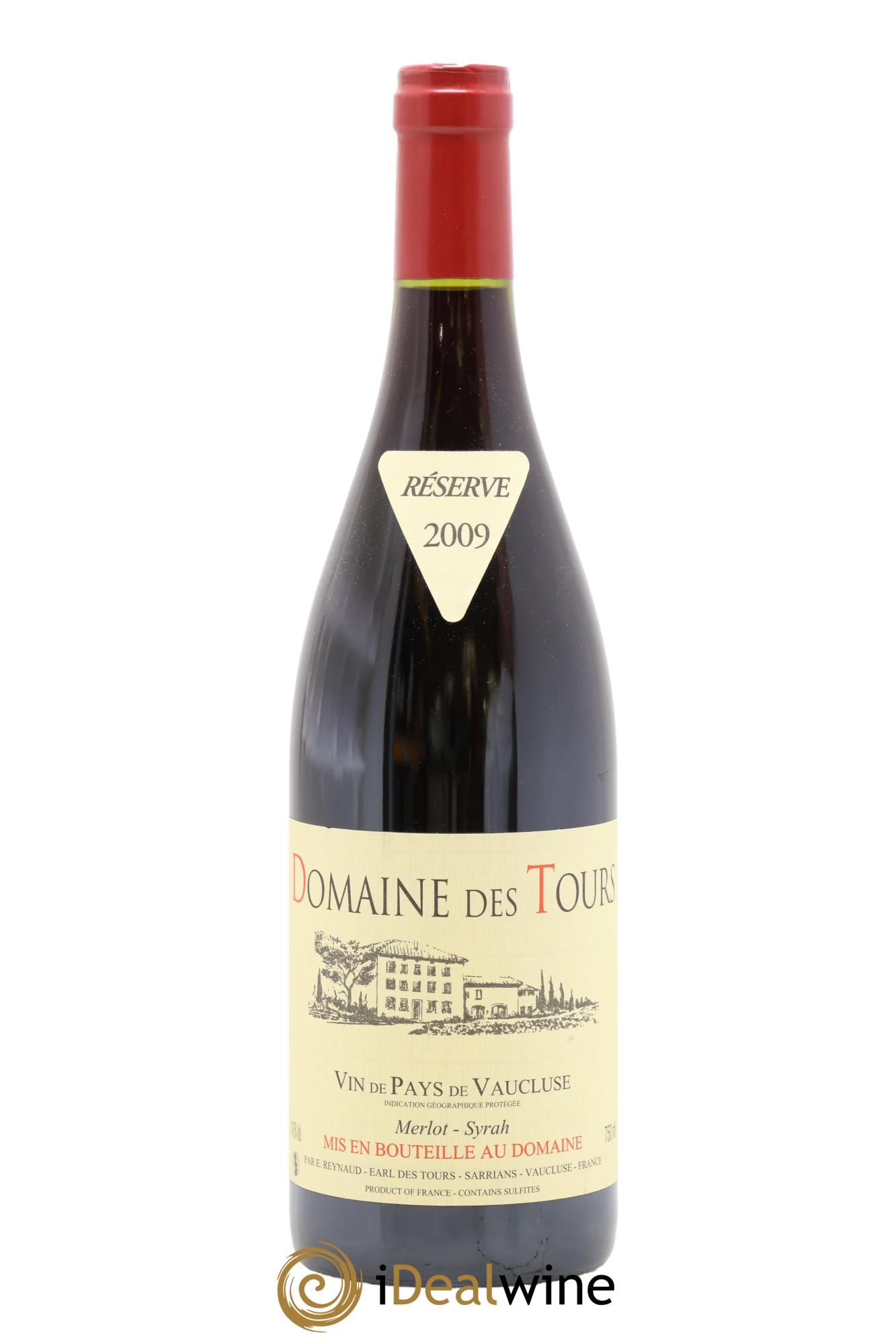 Vaucluse Domaine des Tours Merlot-Syrah Emmanuel Reynaud 2009 - Lot de 1 bouteille - 0