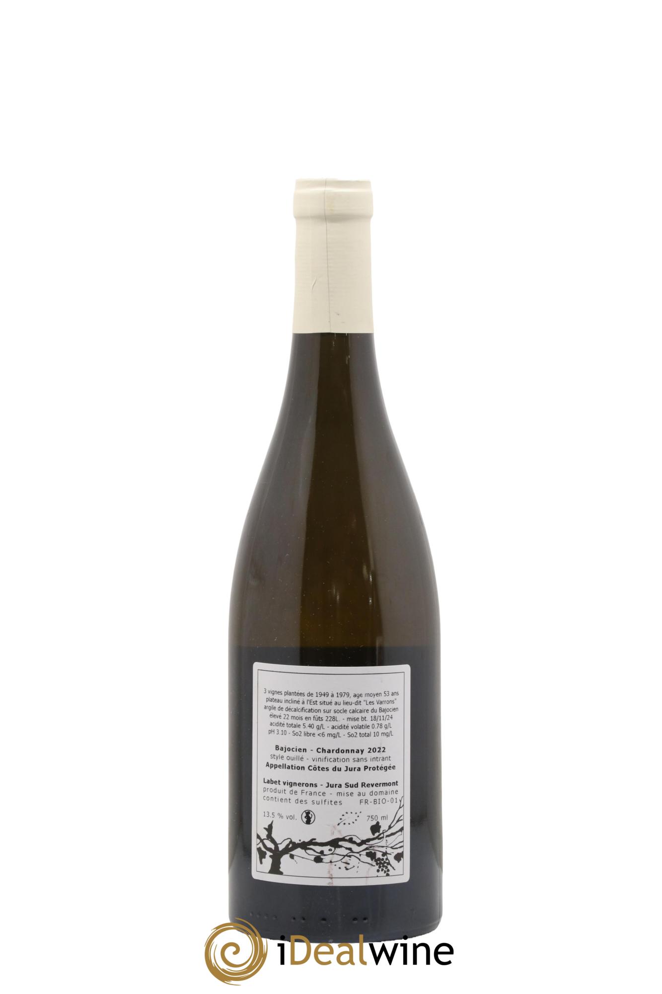 Côtes du Jura Chardonnay Bajocien Romain - Julien - Charline Labet 2022 - Lot de 1 bouteille - 1